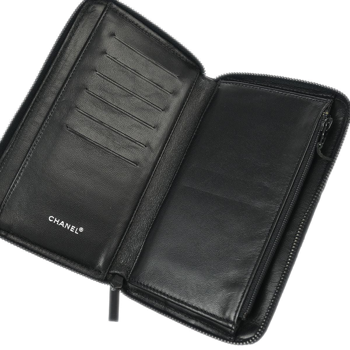 Chanel 2000 - 2001 New Travel Line Black Nylon Wallet Purse
