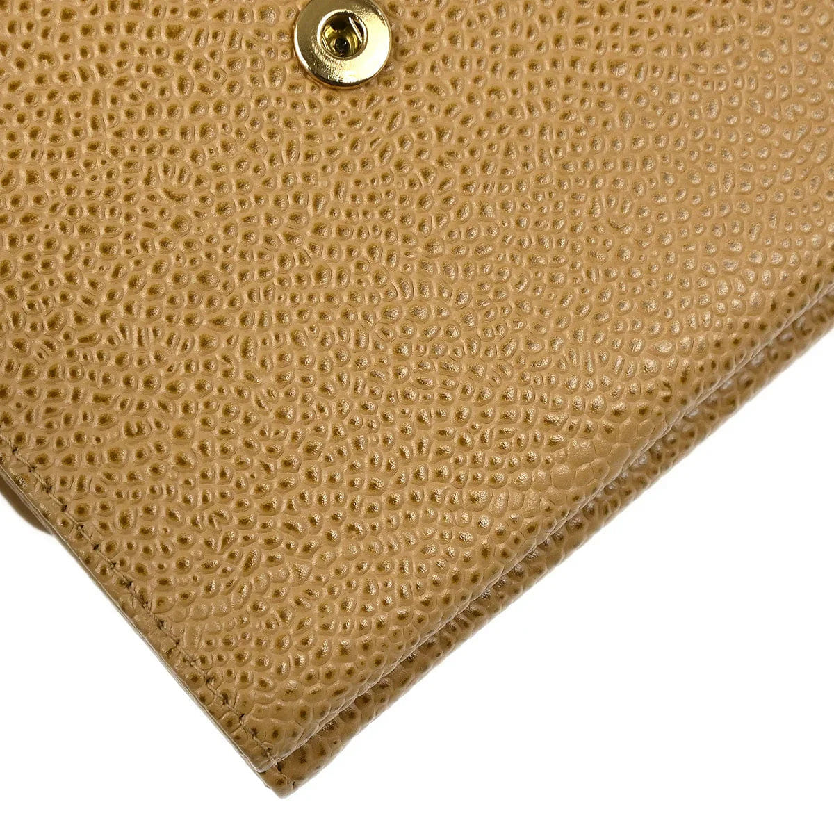 Chanel 2001 - 2003 Beige Caviar Bifold Wallet Purse