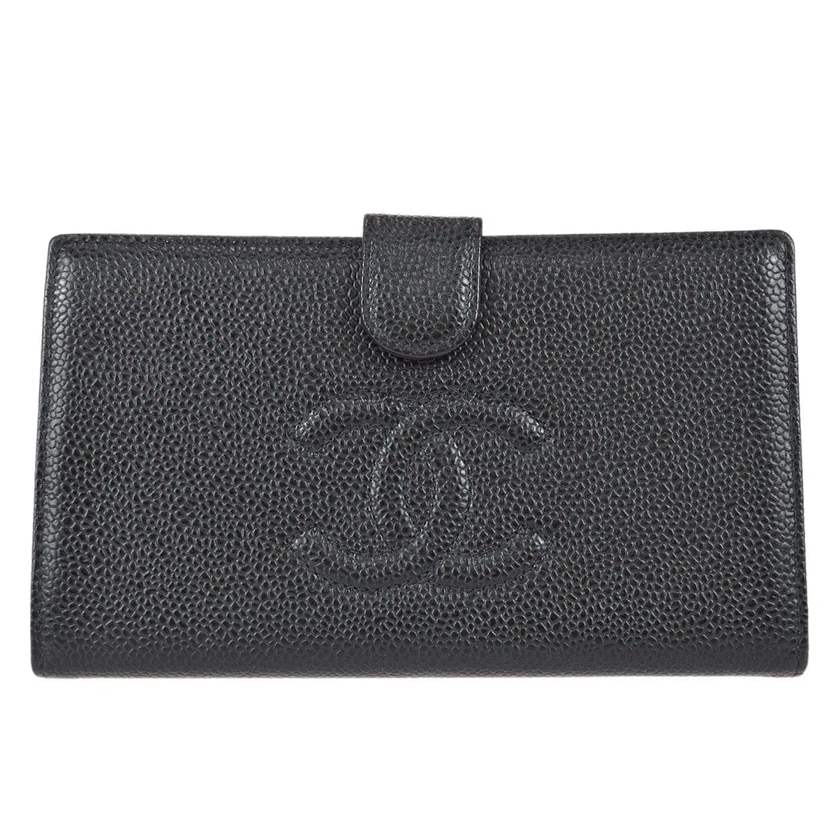 Chanel 2001 - 2003 Timeless Long Wallet Black Caviar
