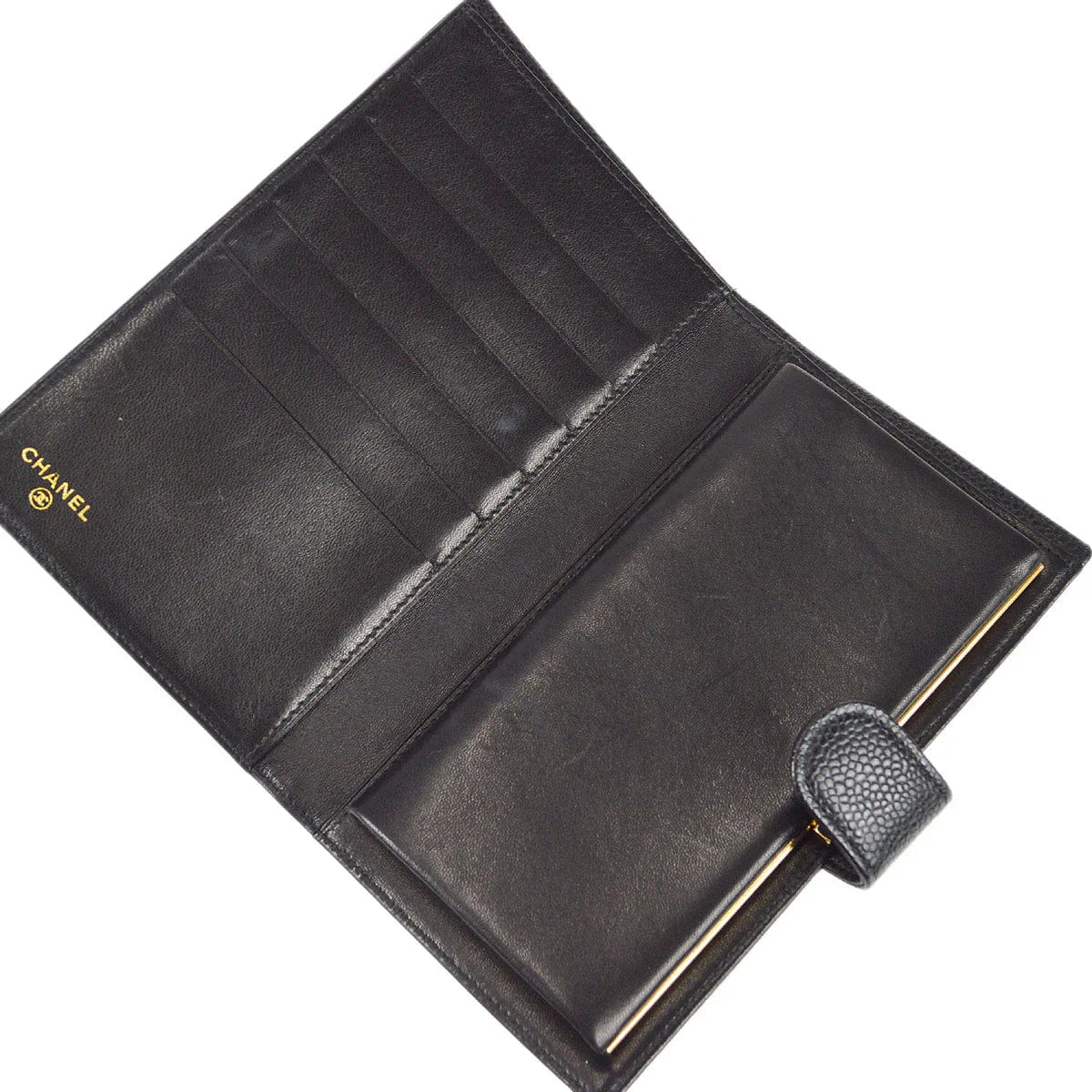 Chanel 2001 - 2003 Timeless Long Wallet Black Caviar