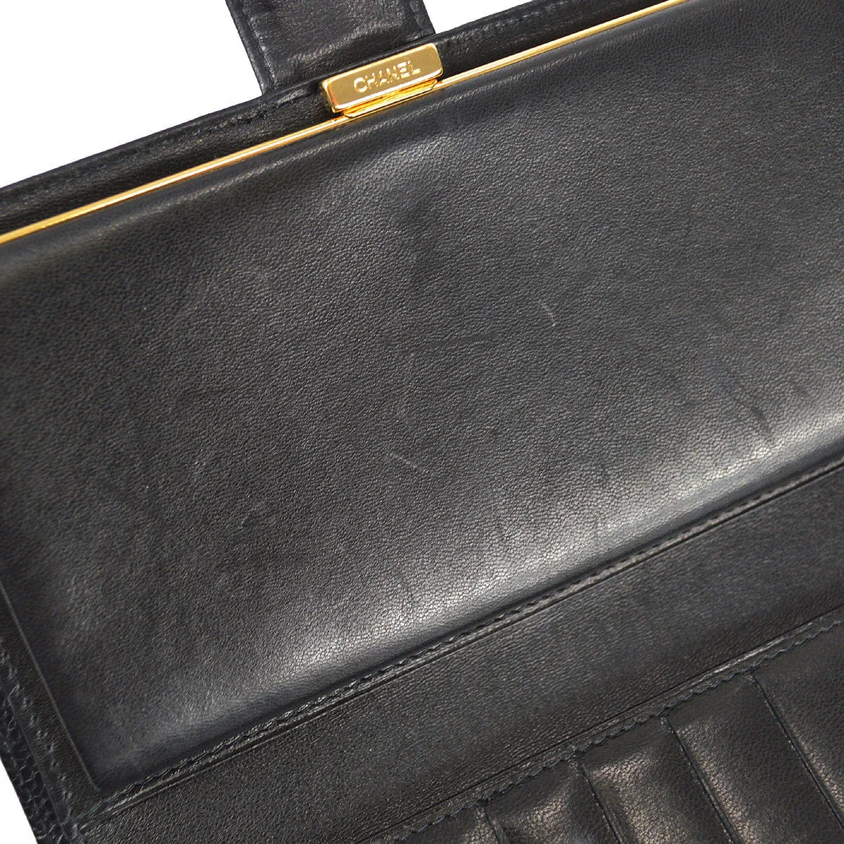 Chanel 2001 - 2003 Timeless Long Wallet Black Caviar