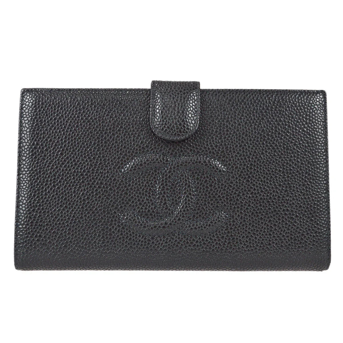 Chanel 2003 - 2004 Timeless Long Wallet Black Caviar