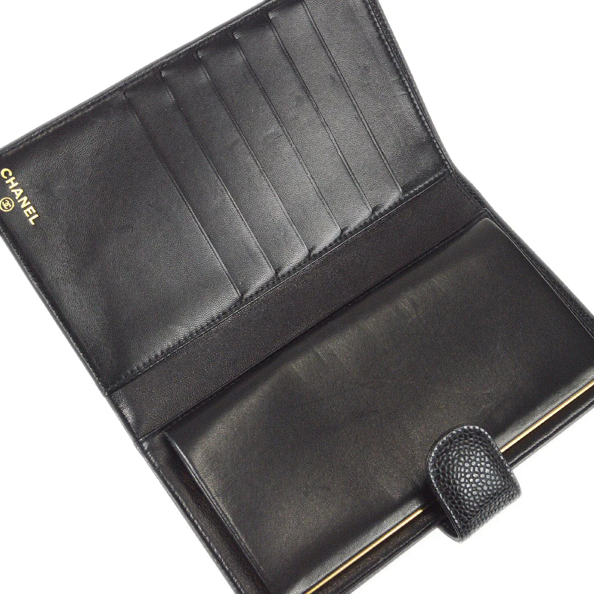 Chanel 2003 - 2004 Timeless Long Wallet Black Caviar