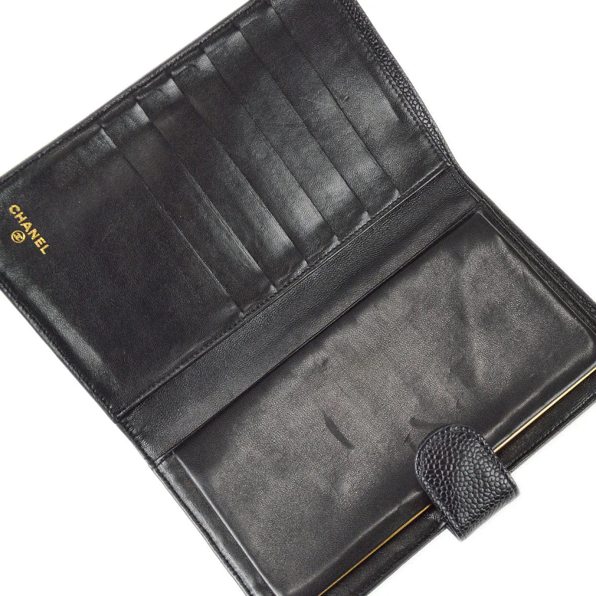 Chanel 1996 - 1997 Black Caviar Timeless Long Wallet