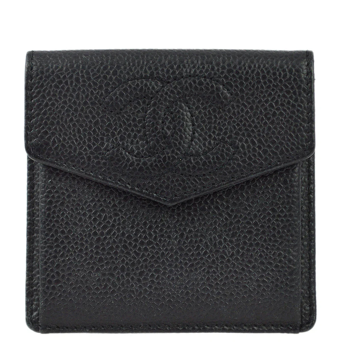 Chanel 1997 - 1999 Black Caviar Coin Purse Wallet