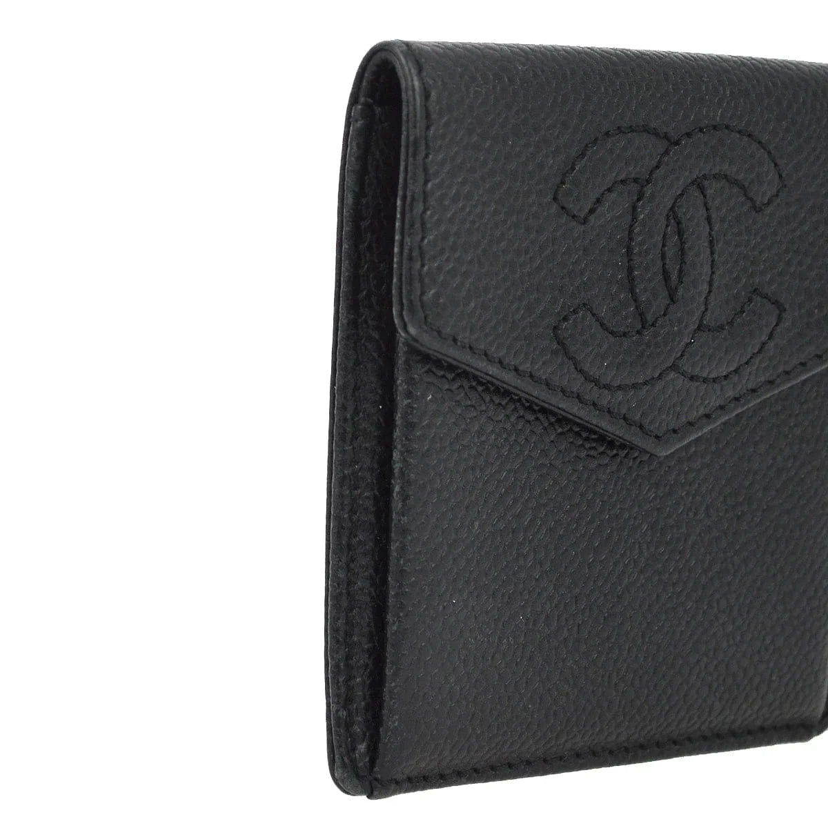 Chanel 1997 - 1999 Black Caviar Coin Purse Wallet