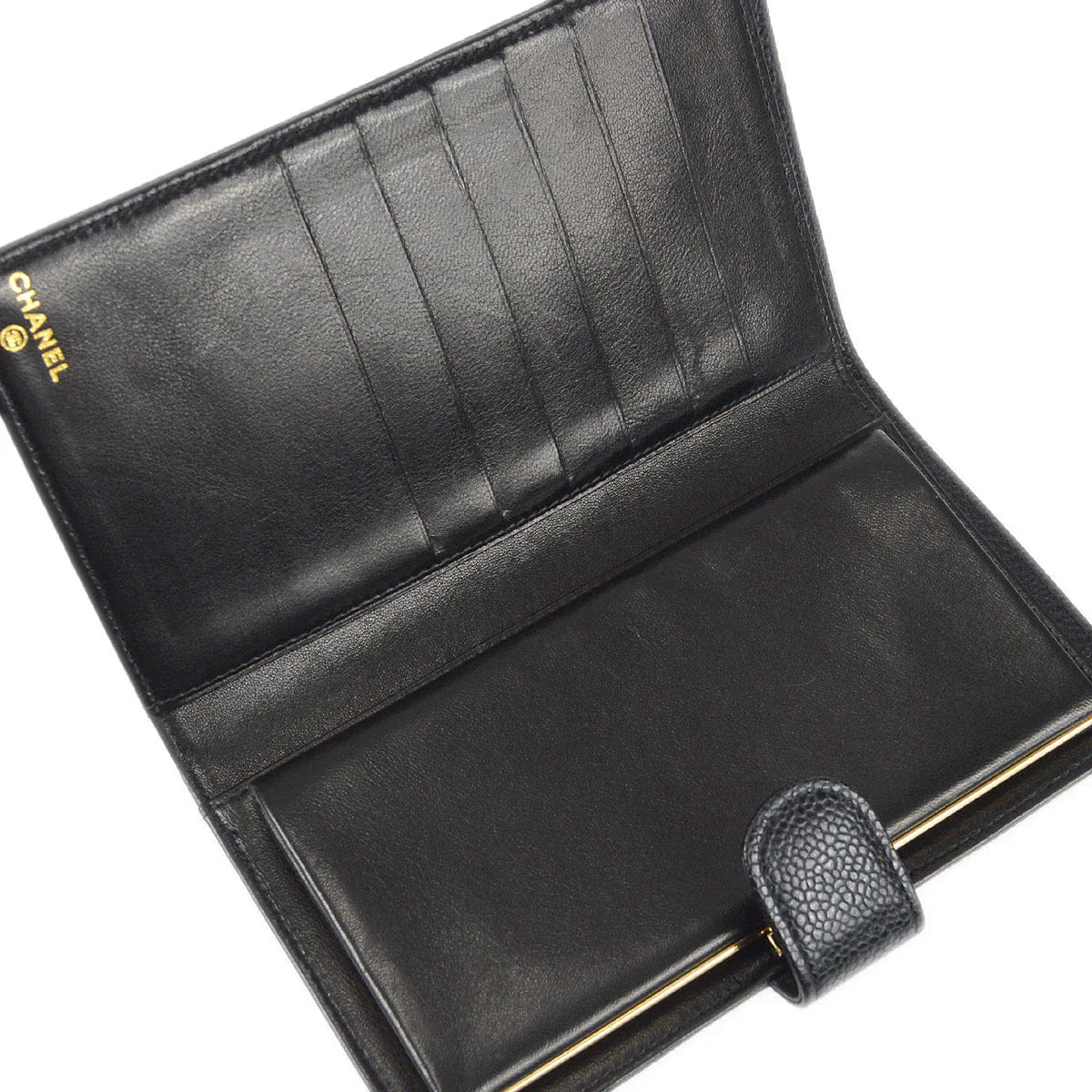 Chanel 2000 - 2001 Timeless Long Wallet Black Caviar