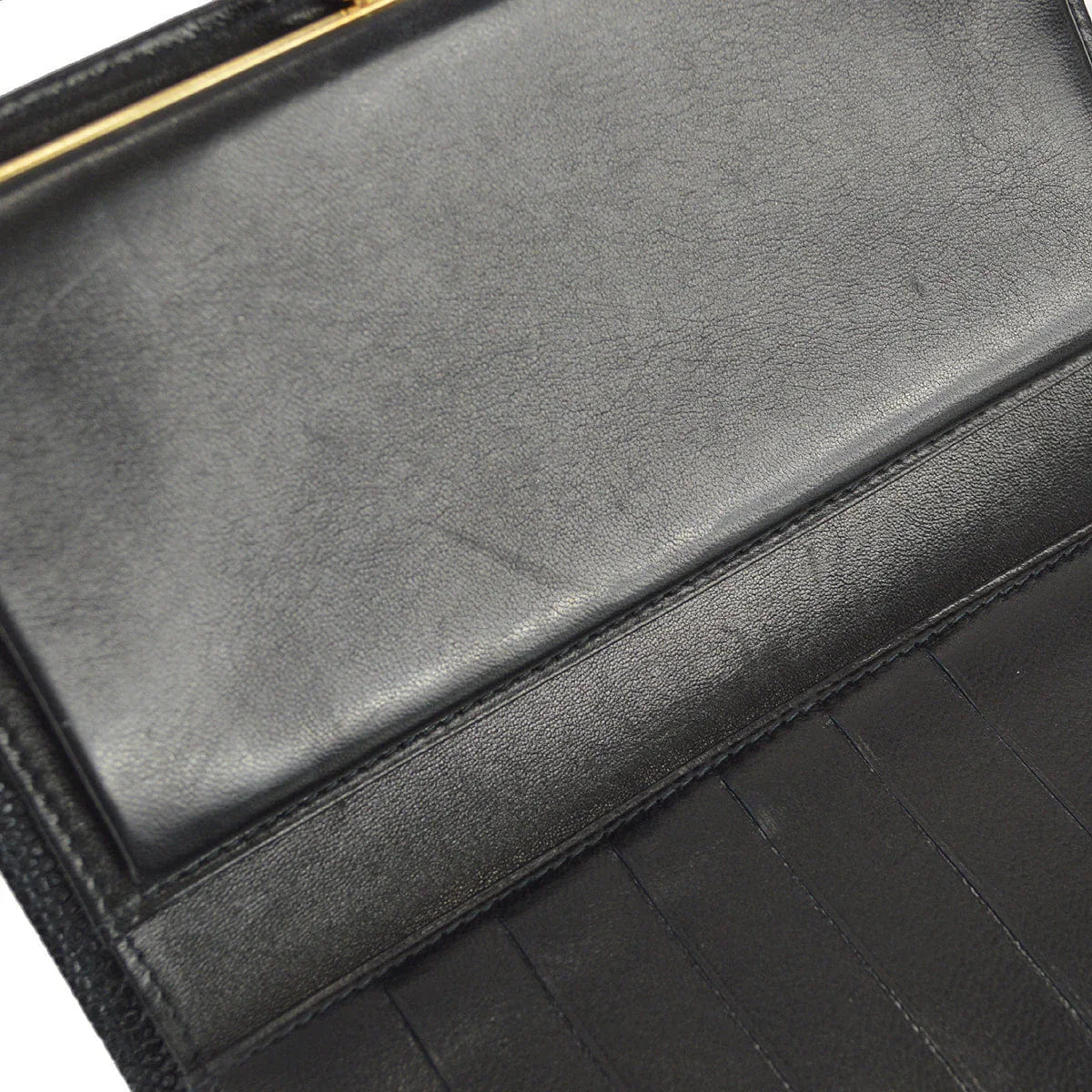 Chanel 2000 - 2001 Timeless Long Wallet Black Caviar