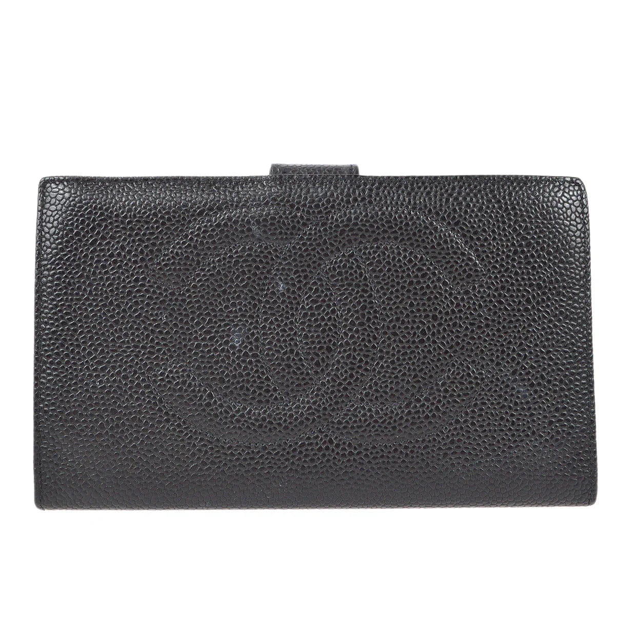 Chanel 1996 - 1997 Timeless Long Wallet Black Caviar