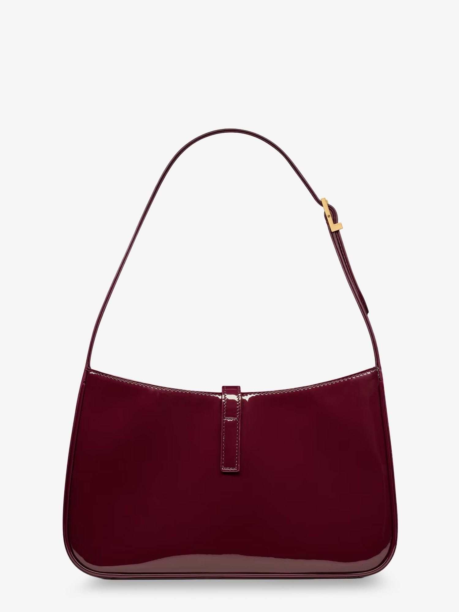 Saint Laurent Women Le 5 À 7 Bordeaux Patent Leather Shoulder Bag