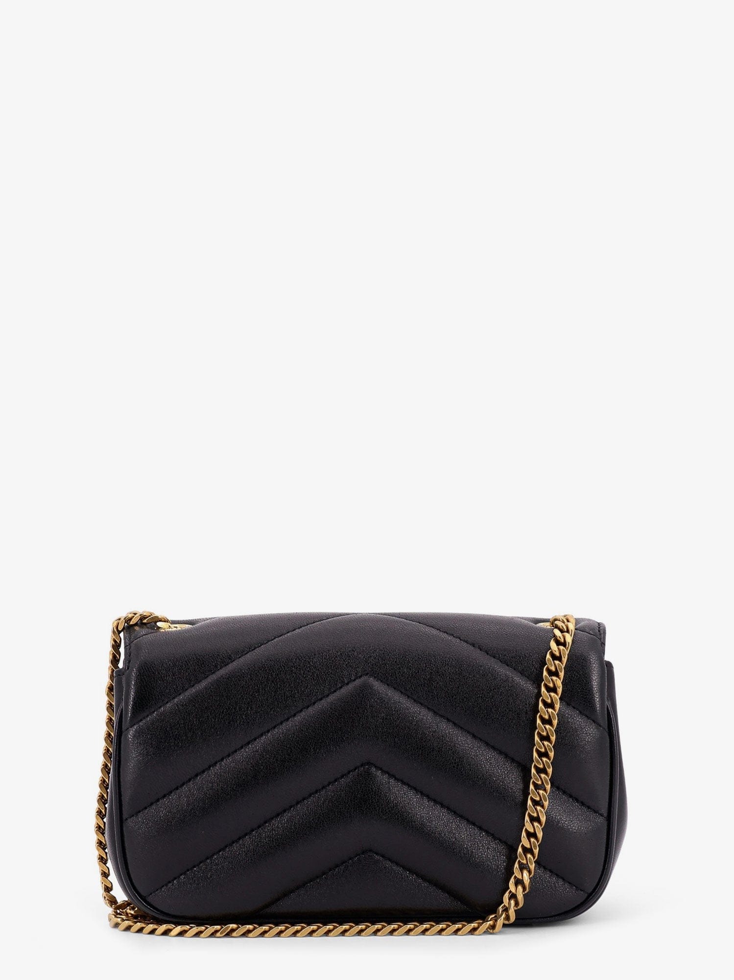 Saint Laurent Women Loulou Mini Leather Crosbody Bag With Chevron Stitching