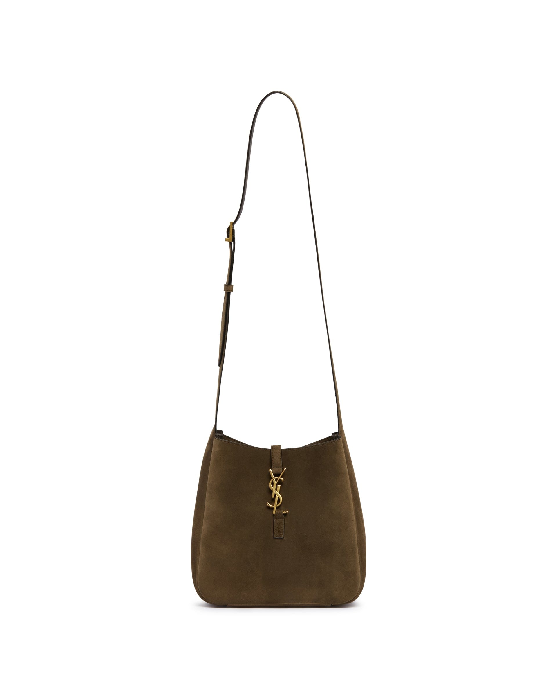 Saint Laurent Borsa Le 5 A 7 A Tracolla In Suede Verde