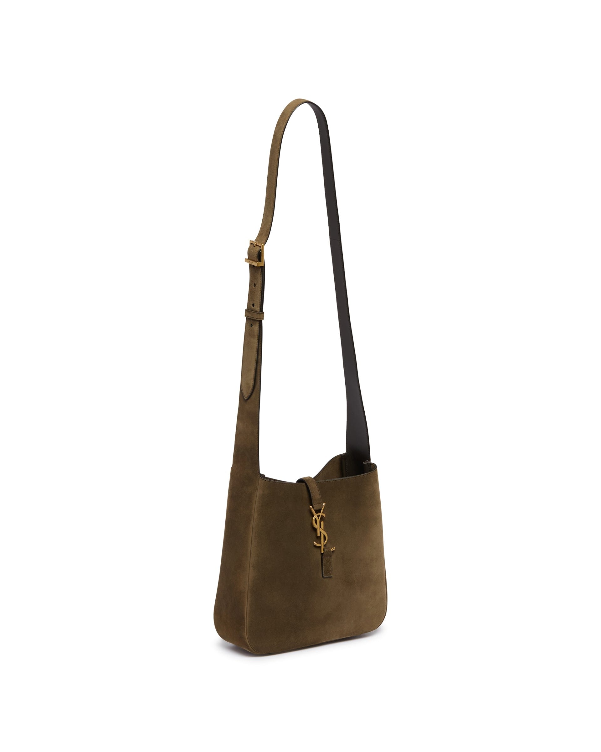 Saint Laurent Borsa Le 5 A 7 A Tracolla In Suede Verde