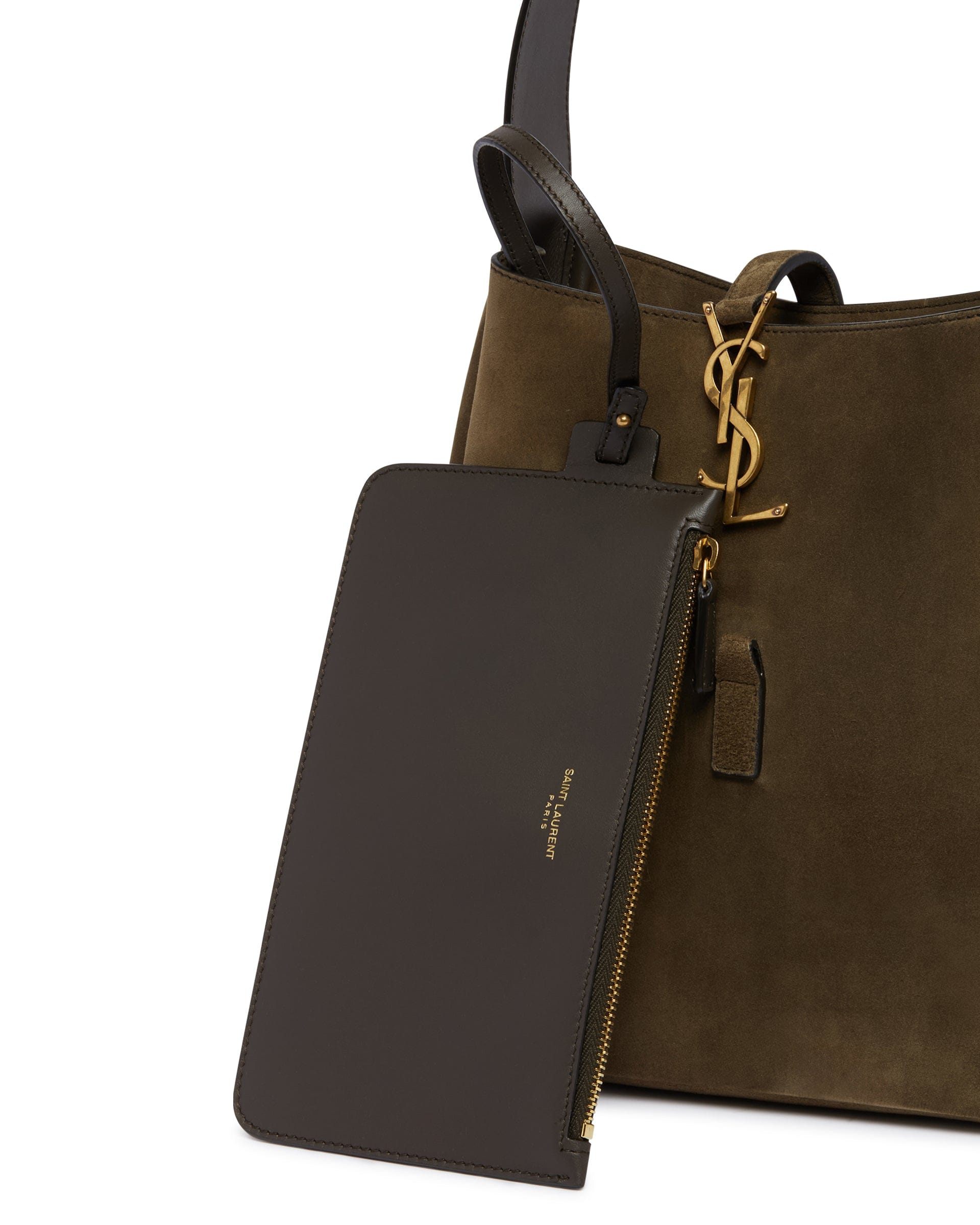 Saint Laurent Borsa Le 5 A 7 A Tracolla In Suede Verde