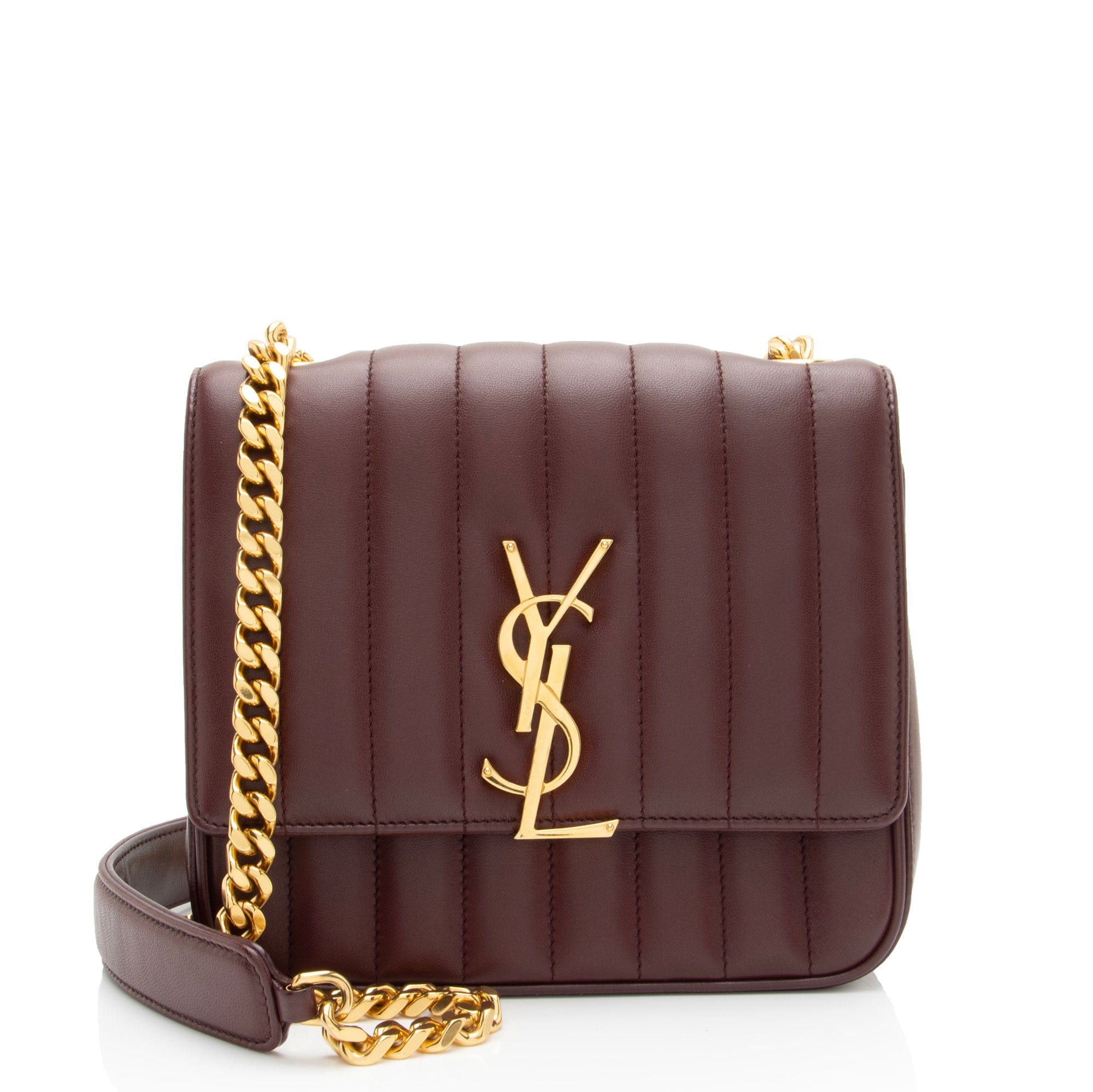 Saint Laurent Matalasse Calfskin Monogram Vicky Medium Shoulder Bag