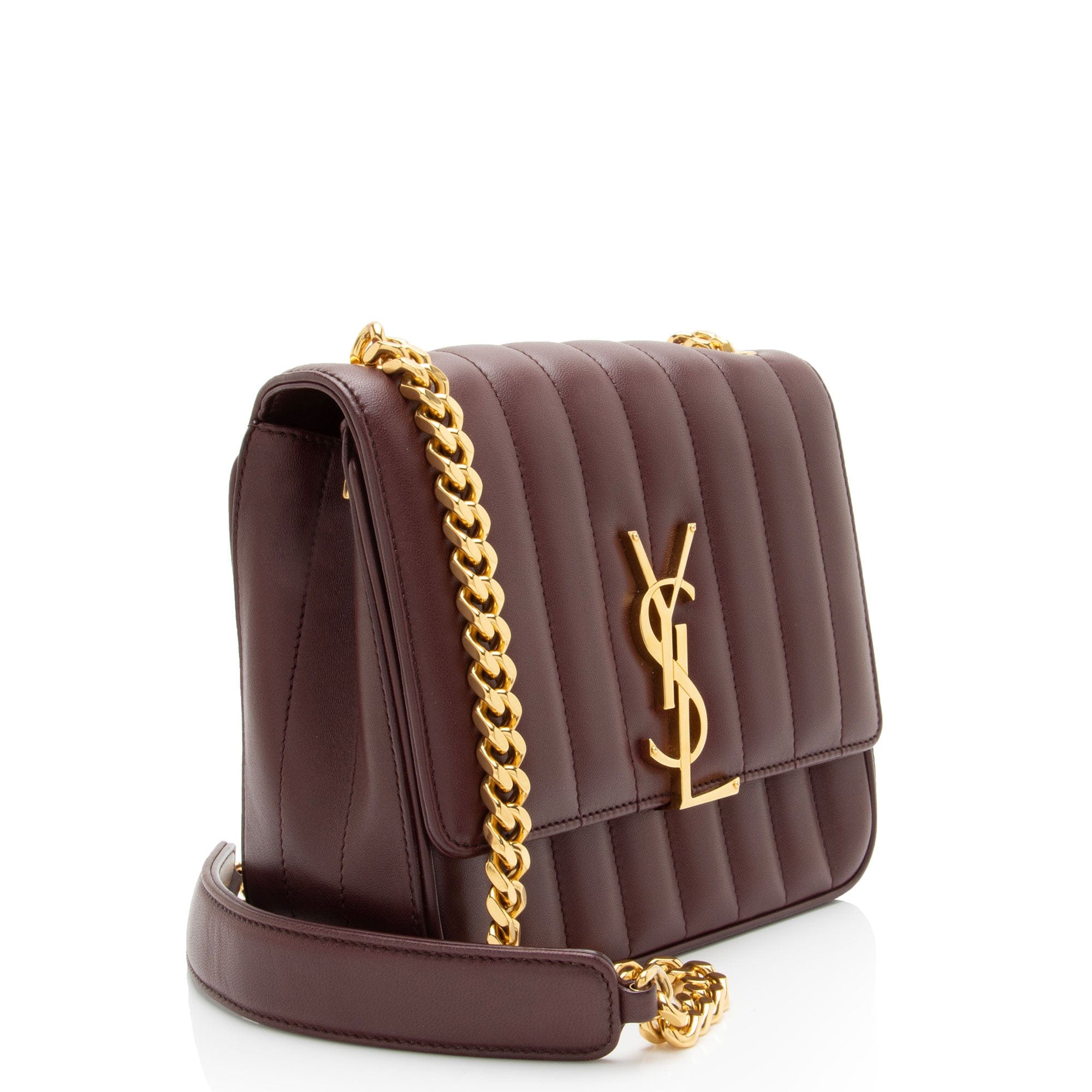 Saint Laurent Matalasse Calfskin Monogram Vicky Medium Shoulder Bag