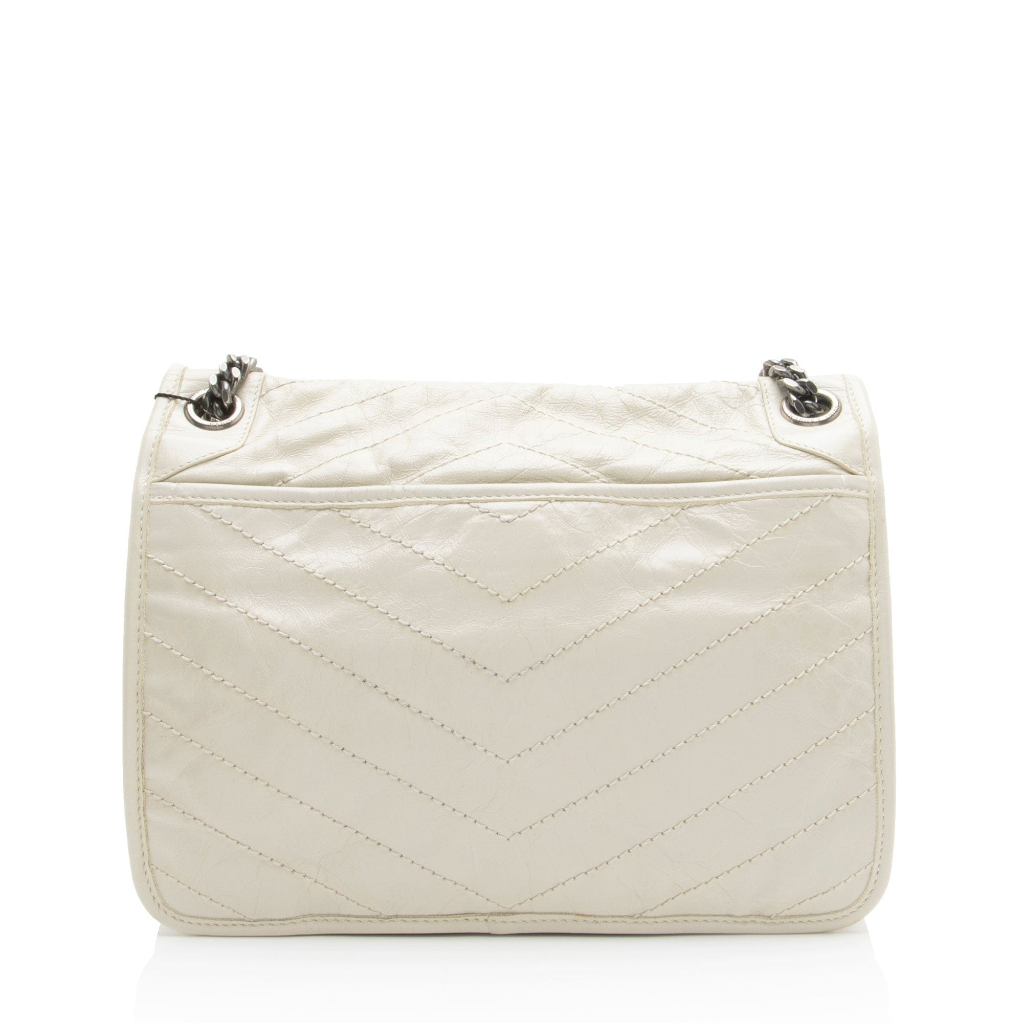 Saint Laurent Crinkled Calfskin Monogram Niki Medium Shoulder Bag