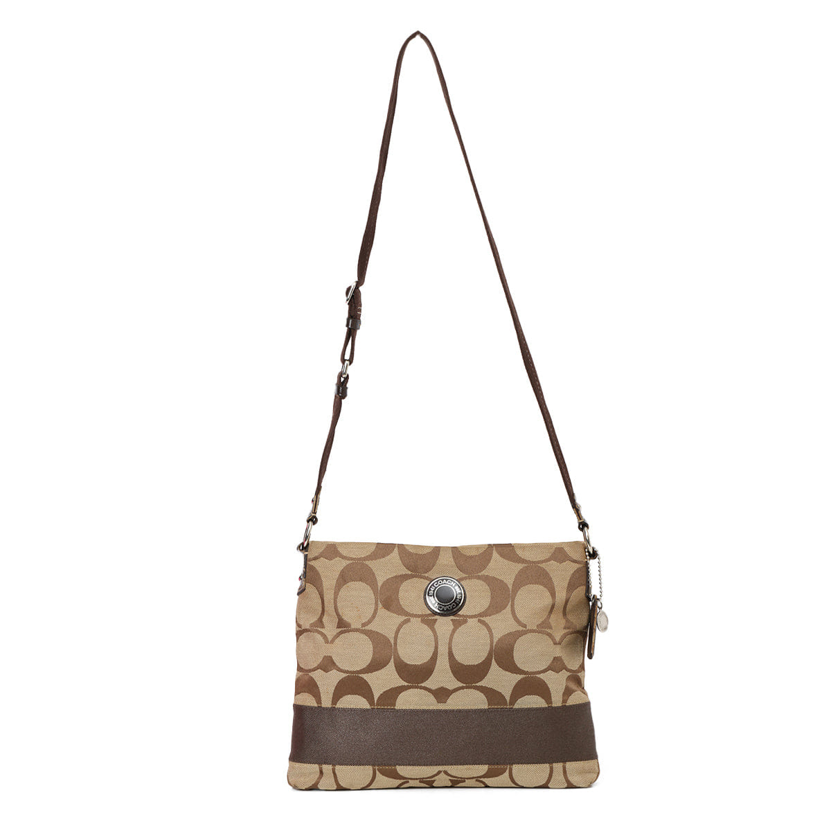 Coach Beige/Brown Monogram Signature Messenger Bag One Size