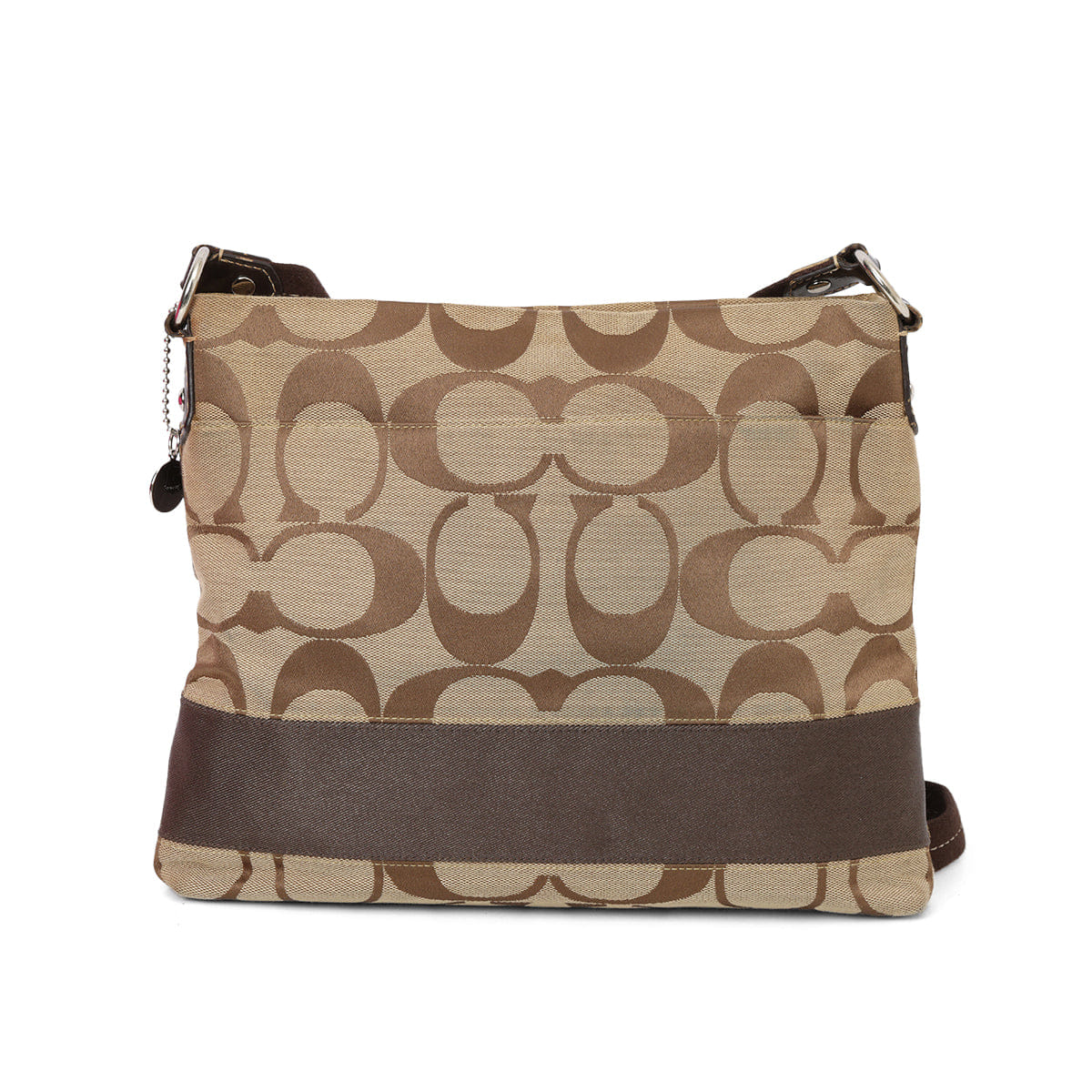 Coach Beige/Brown Monogram Signature Messenger Bag One Size