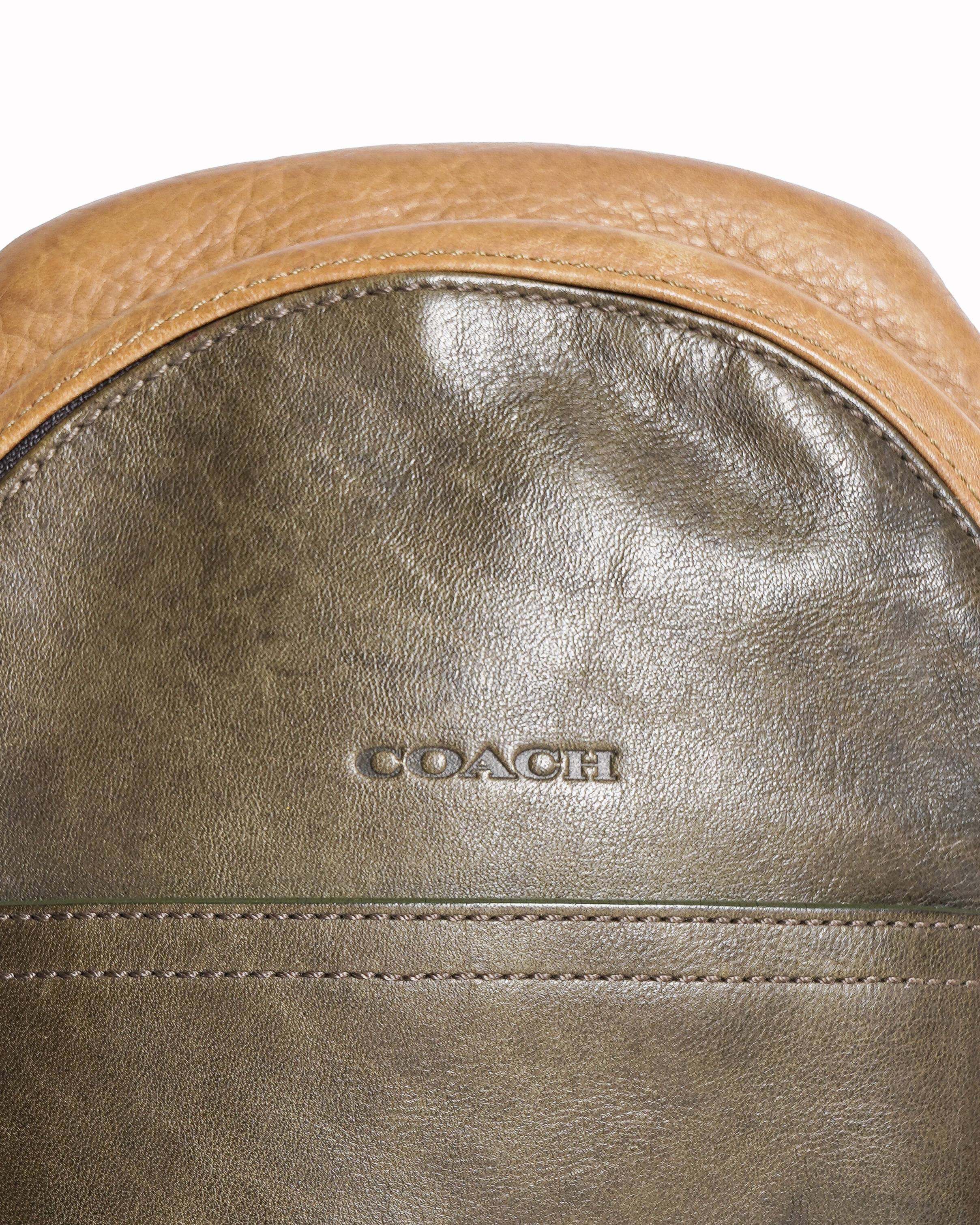 Coach Tri - Colour Leather and Suede Thompson Sling Backpack