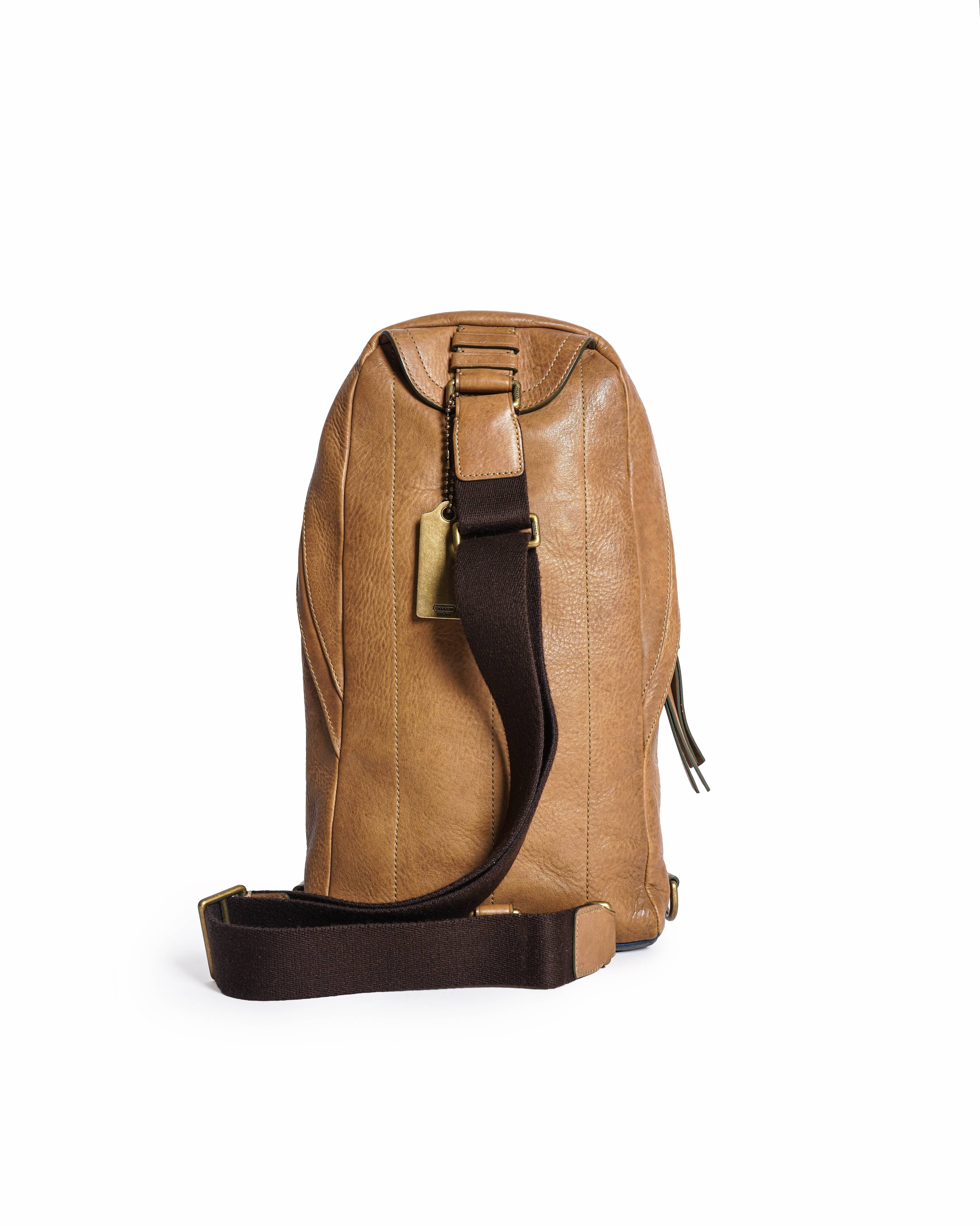 Coach Tri - Colour Leather and Suede Thompson Sling Backpack