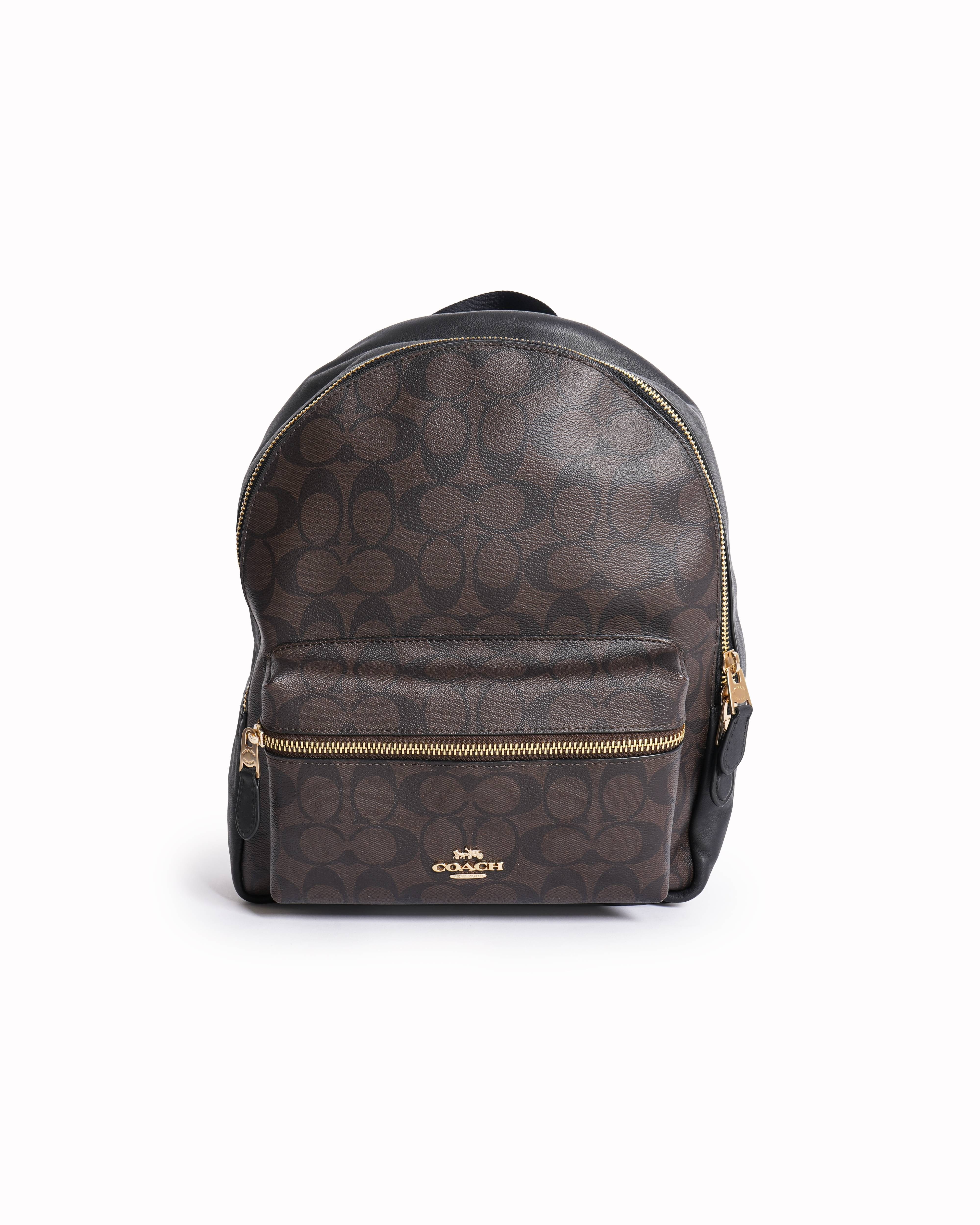 Coach New Coach Monogram Backpack In Brown & Black