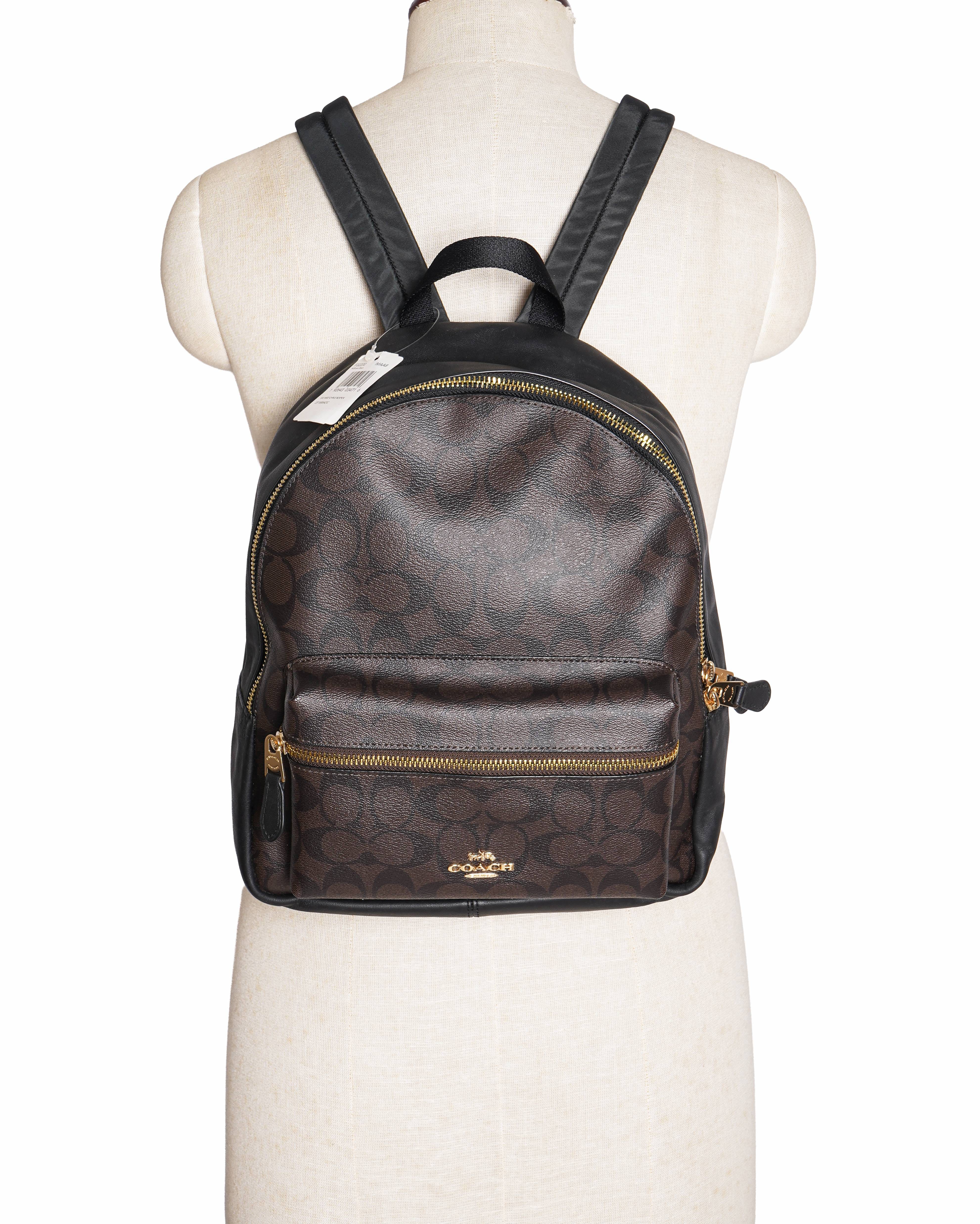 Coach New Coach Monogram Backpack In Brown & Black