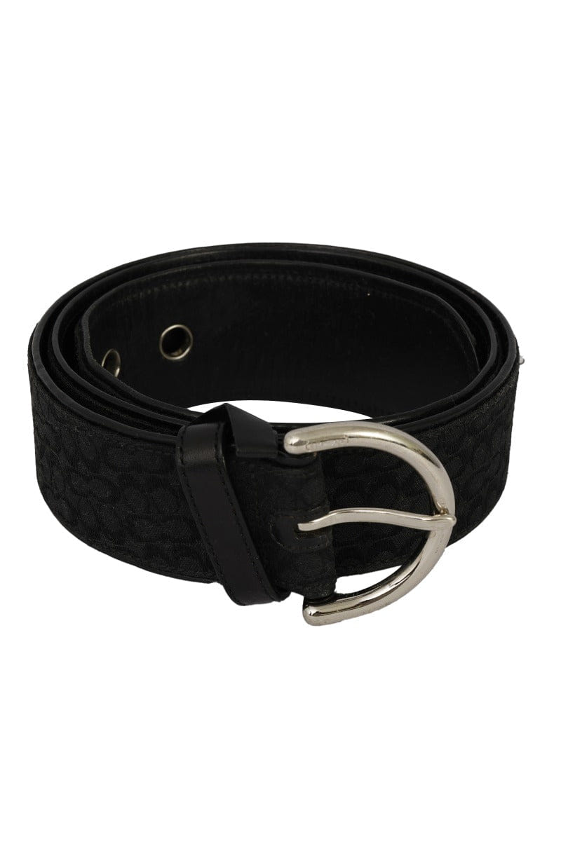 Coach 85 cm / 34 Inches Black Monogram Belt