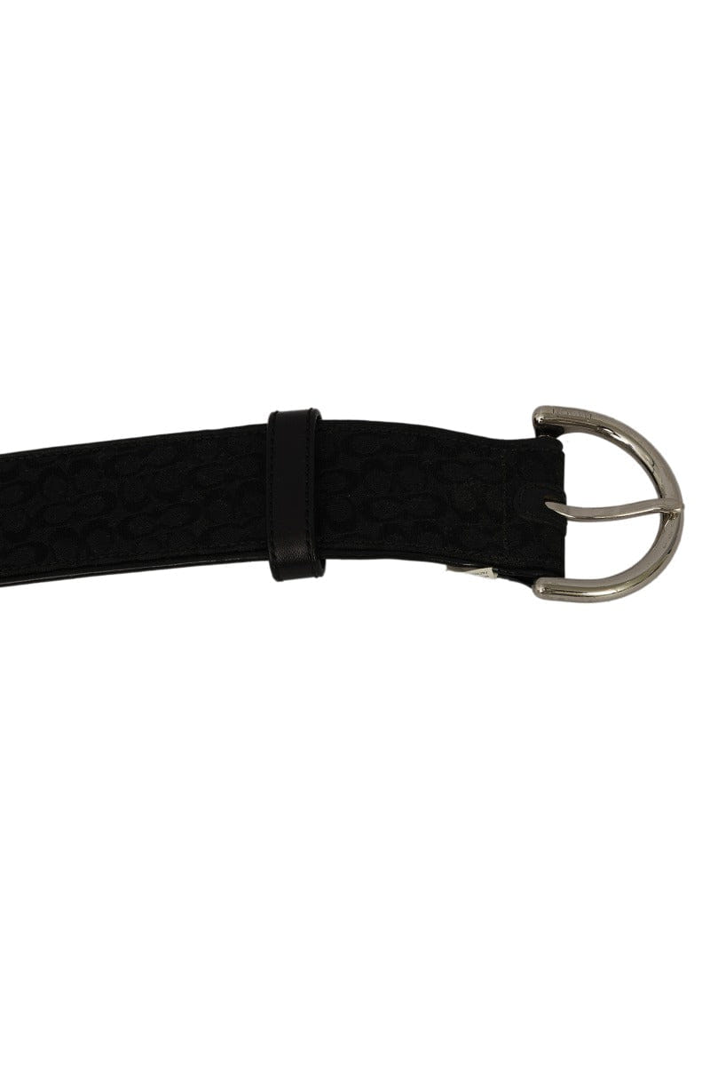 Coach 85 cm / 34 Inches Black Monogram Belt