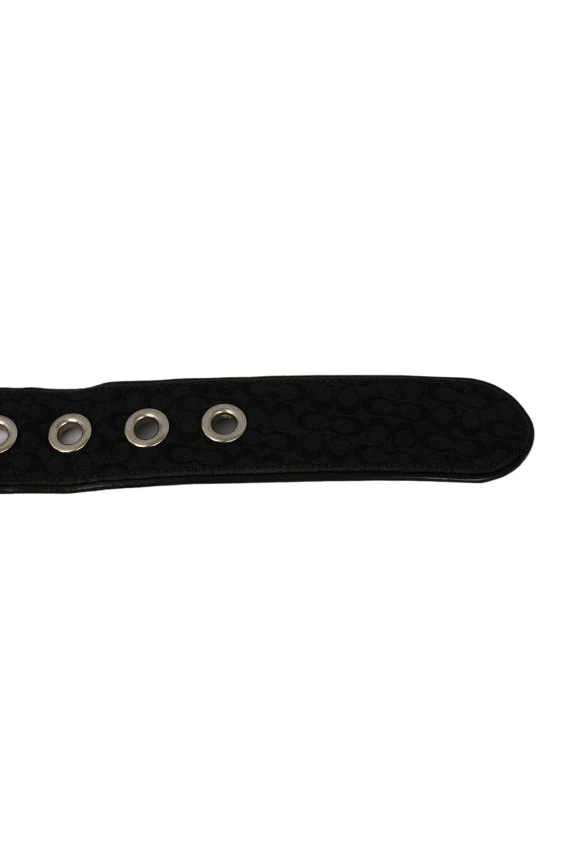 Coach 85 cm / 34 Inches Black Monogram Belt