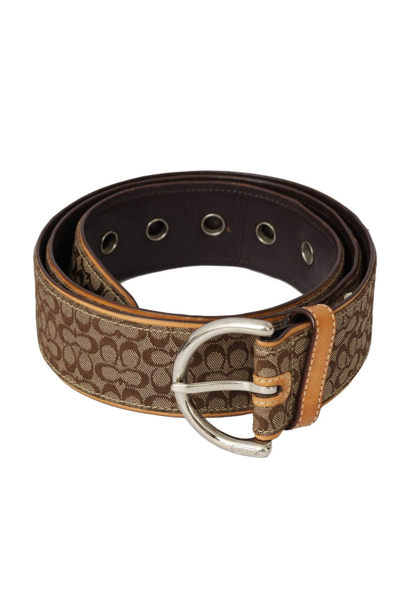 Coach Size - L ( 95 cm/ 38 Inch) Signature Logo Canvas Belt