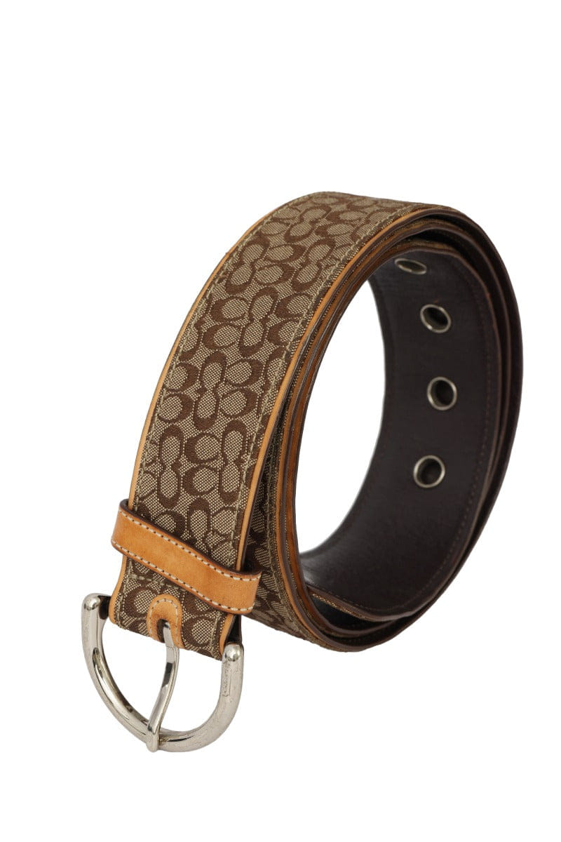 Coach Size - L ( 95 cm/ 38 Inch) Signature Logo Canvas Belt