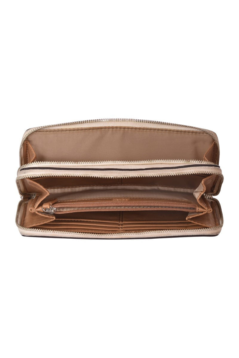 Coach Double Zip Off - White Accordion Wallet