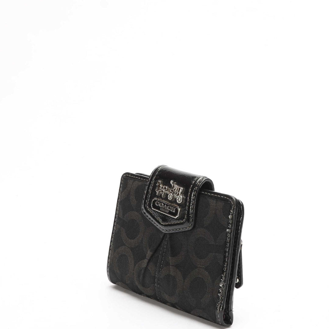 Coach Signature Denim Black Bifold Wallet