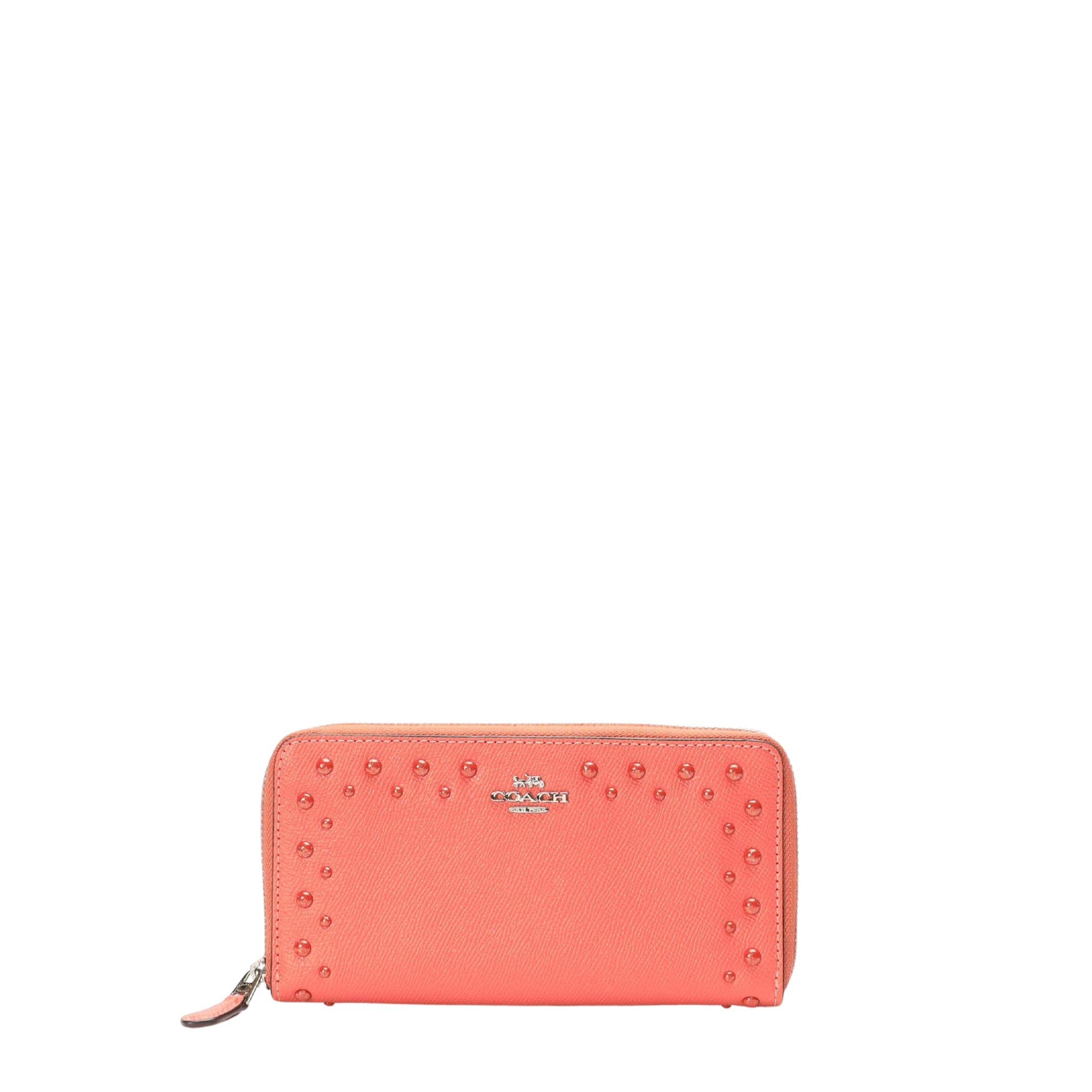 Coach Studded Accordion Zip Wallet