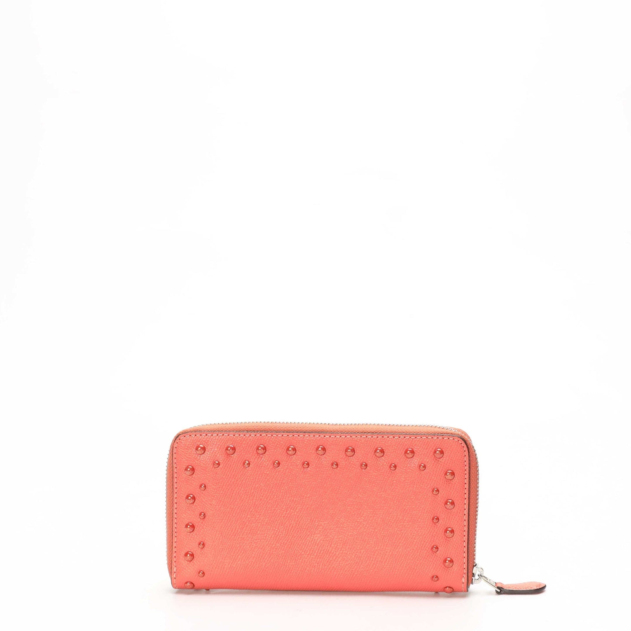 Coach Studded Accordion Zip Wallet