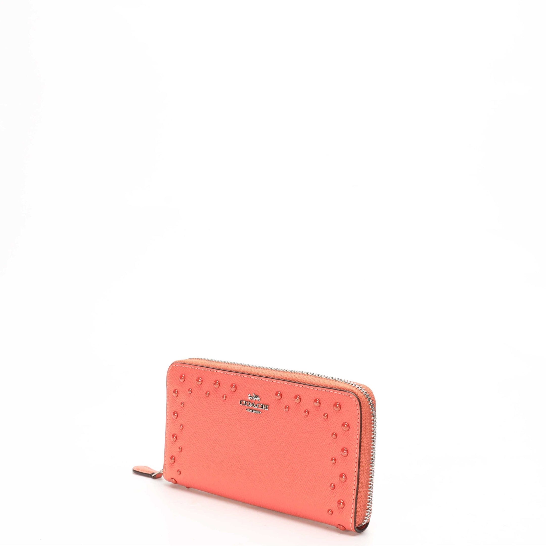 Coach Studded Accordion Zip Wallet
