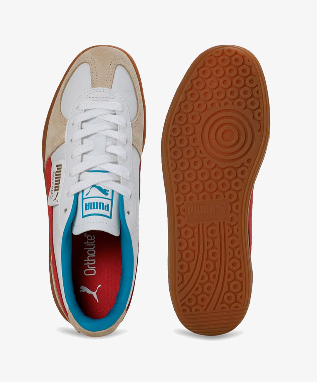 PUMA | PALERMO LEATHER { PUMA WHITE/FOR ALL TIME RED