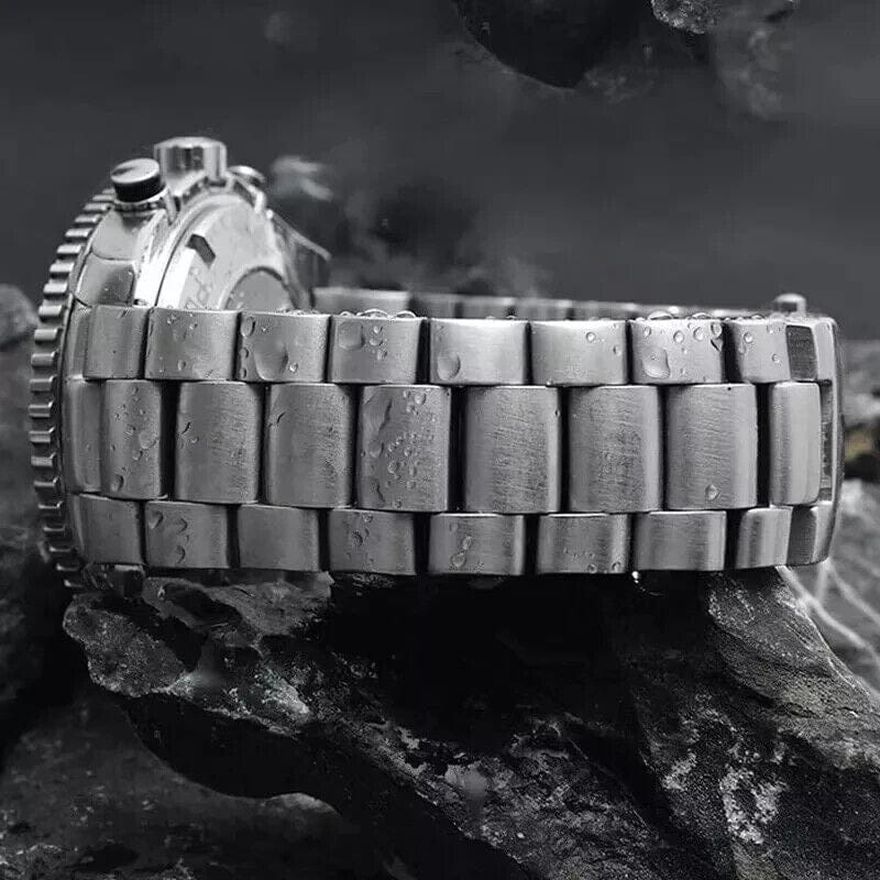 Omega Stainless Steel Omega Seamaster Strap Bracelet Silver Watch - 5 Beads 20/22 mm