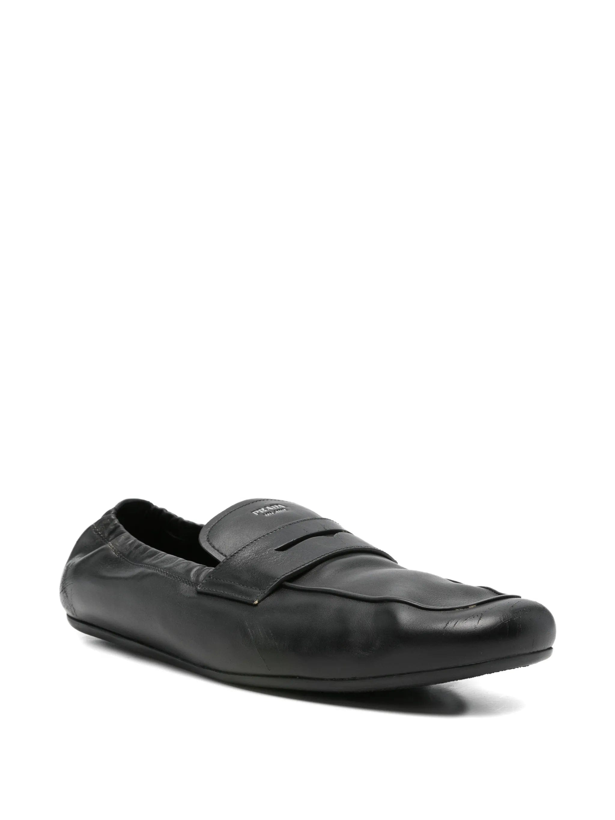 Prada slip - on leather loafers