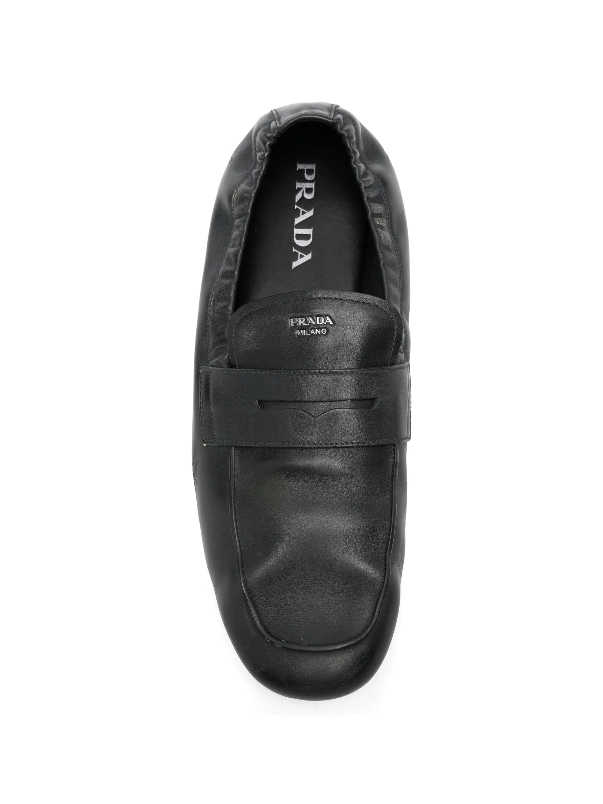 Prada slip - on leather loafers