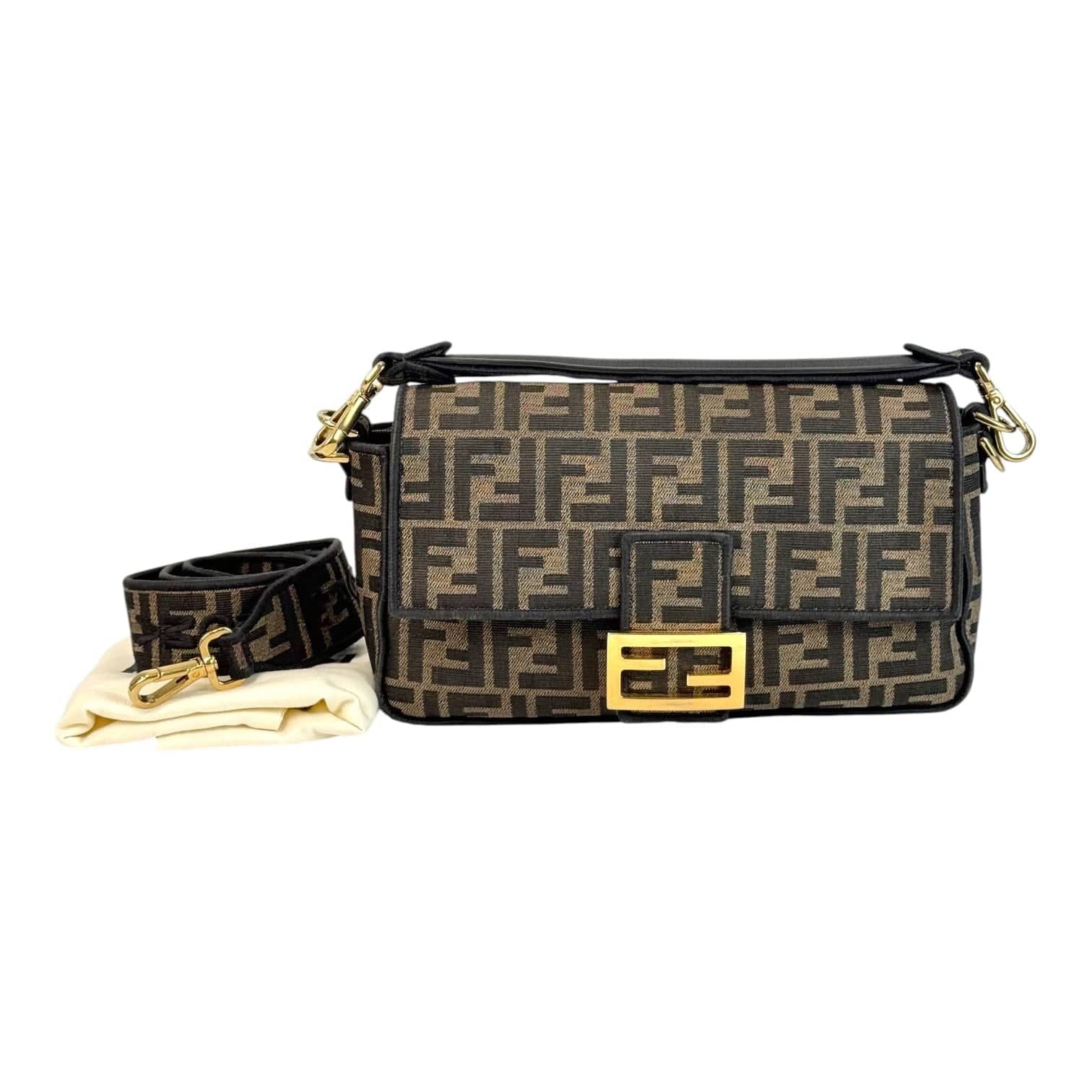 Fendi Baguette Fabric Brown Bag