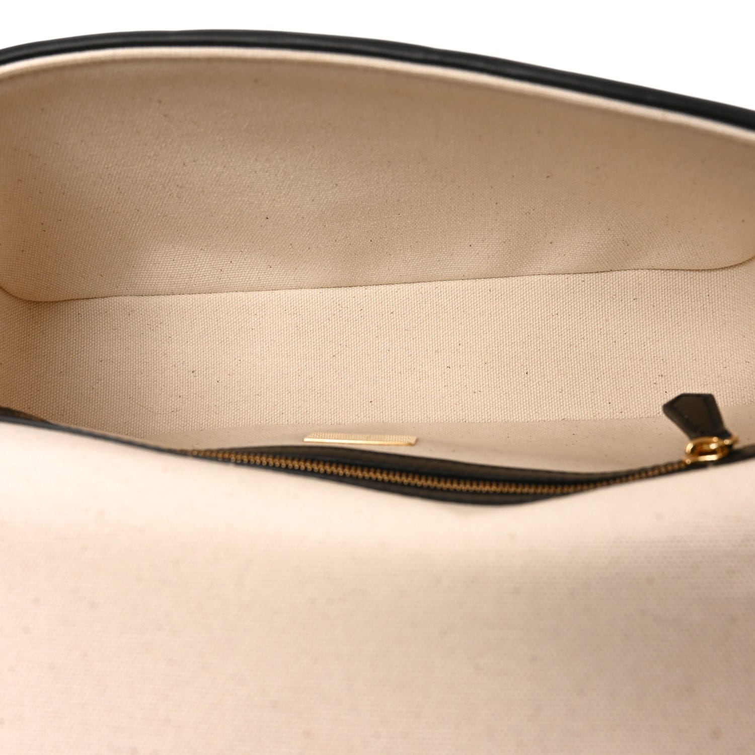 Fendi Canvas Vitello Seta FF Embroidered Baguette Brandy Black