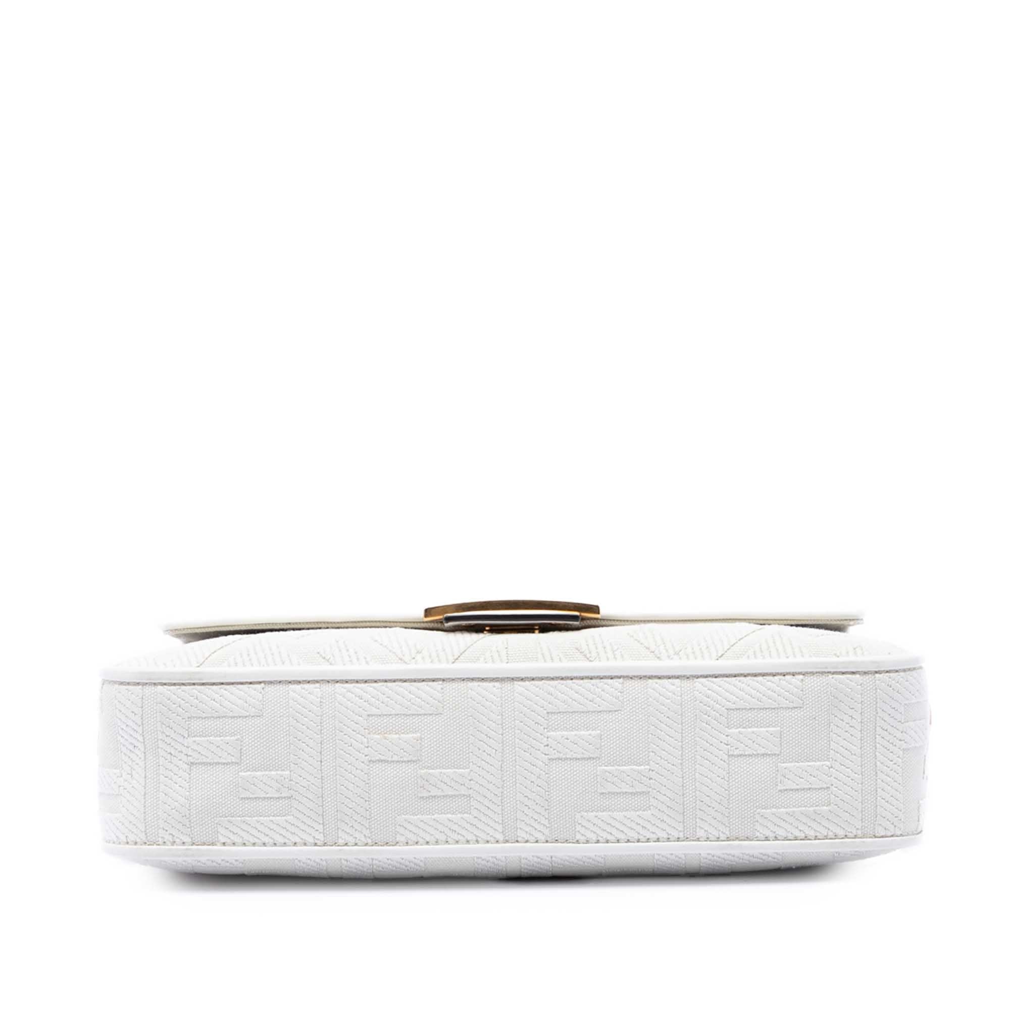 Fendi Zucca Embroidered Canvas Baguette Satchel