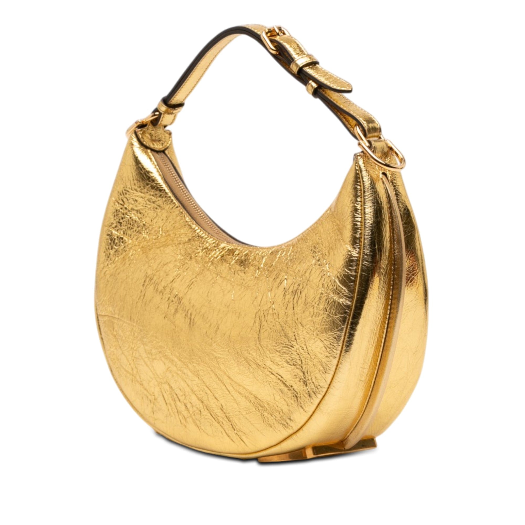Fendi Small Metallic Leather Fendigraphy Hobo