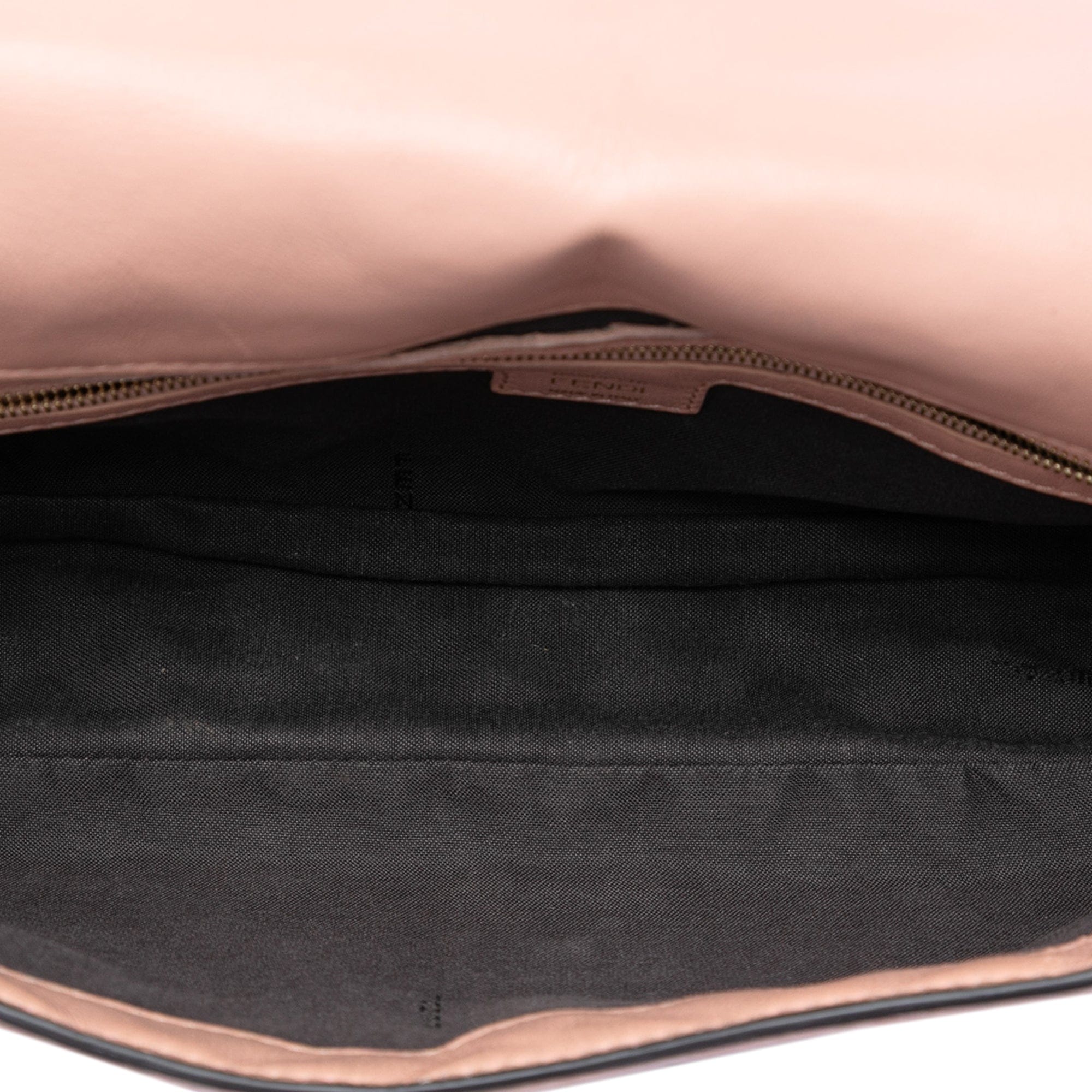 Fendi Zucca Embossed Leather Baguette Satchel