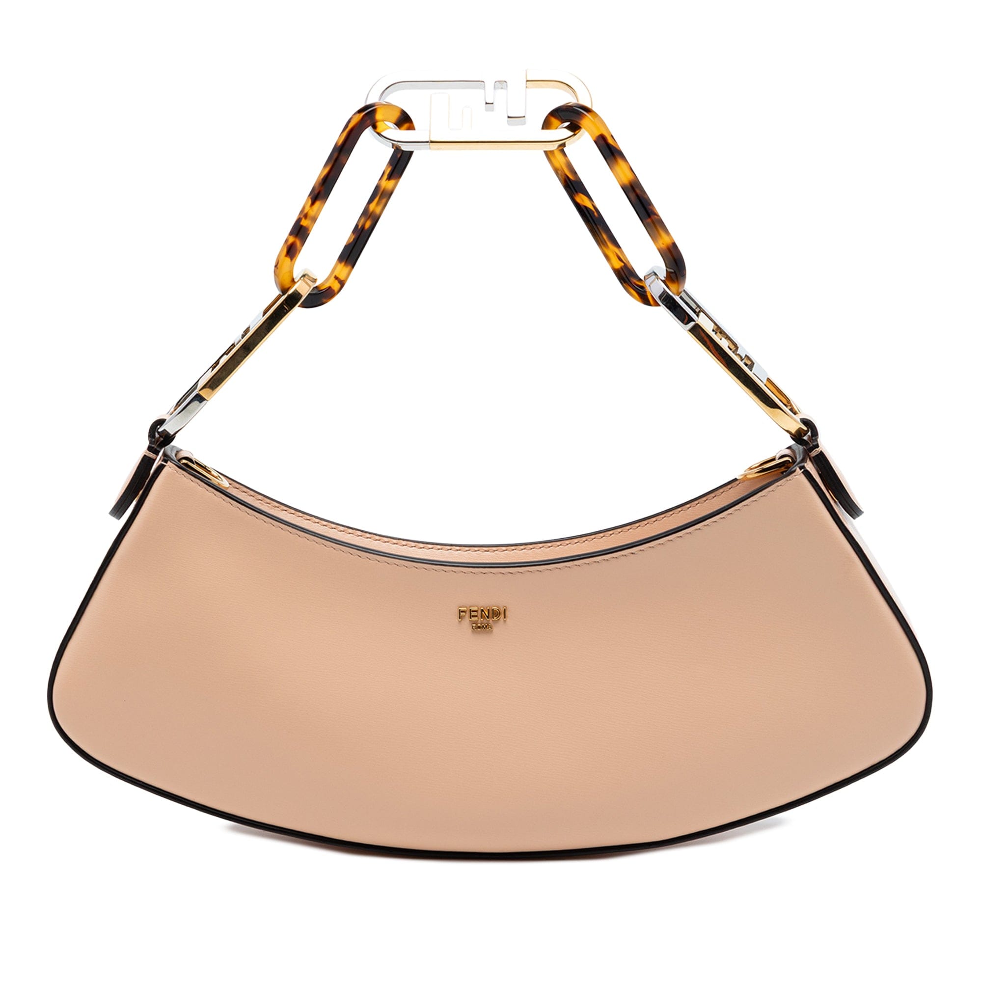 Fendi Leather O Lock Swing Satchel