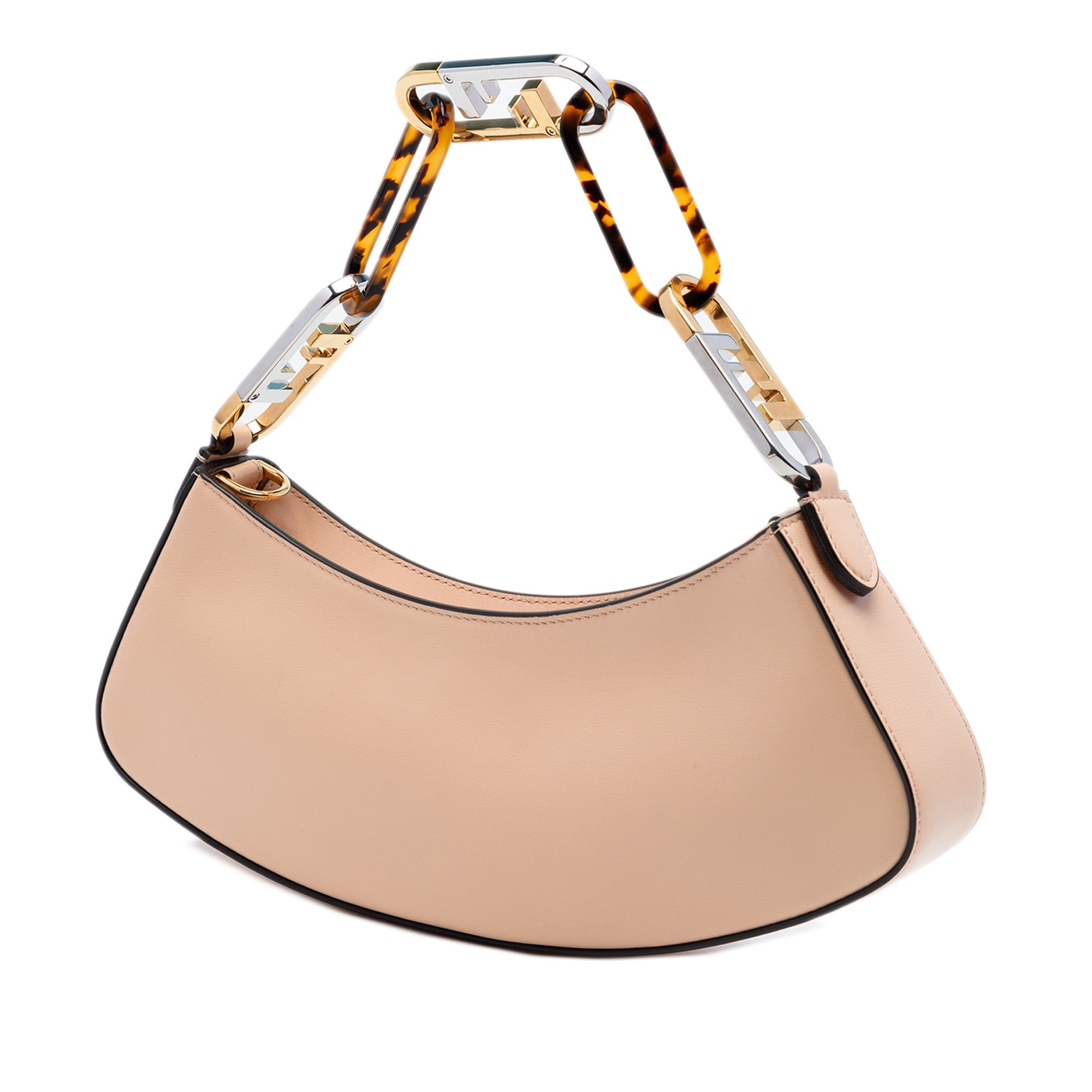 Fendi Leather O Lock Swing Satchel