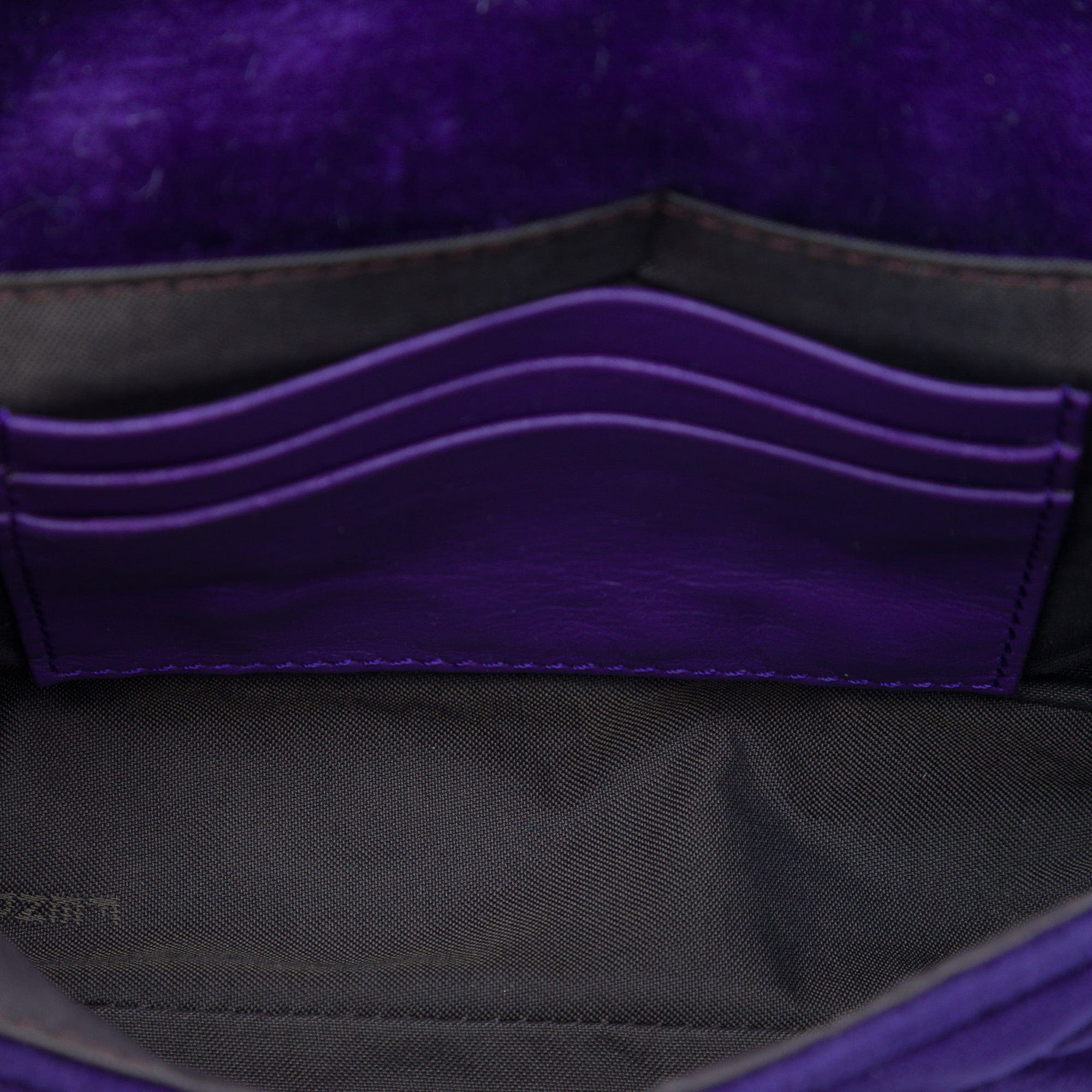 Fendi Mini Zucca Embossed Velvet Baguette Satchel