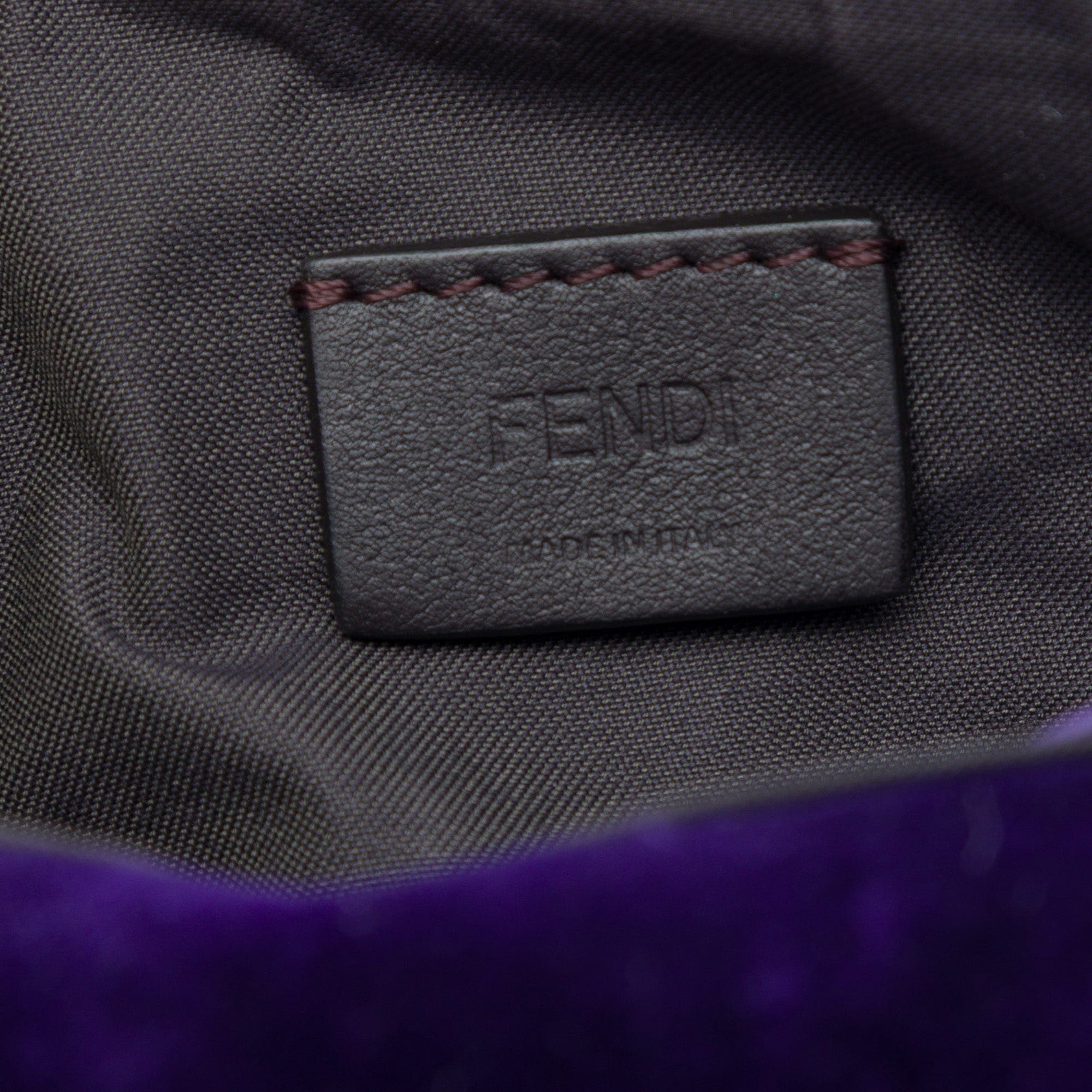Fendi Mini Zucca Embossed Velvet Baguette Satchel